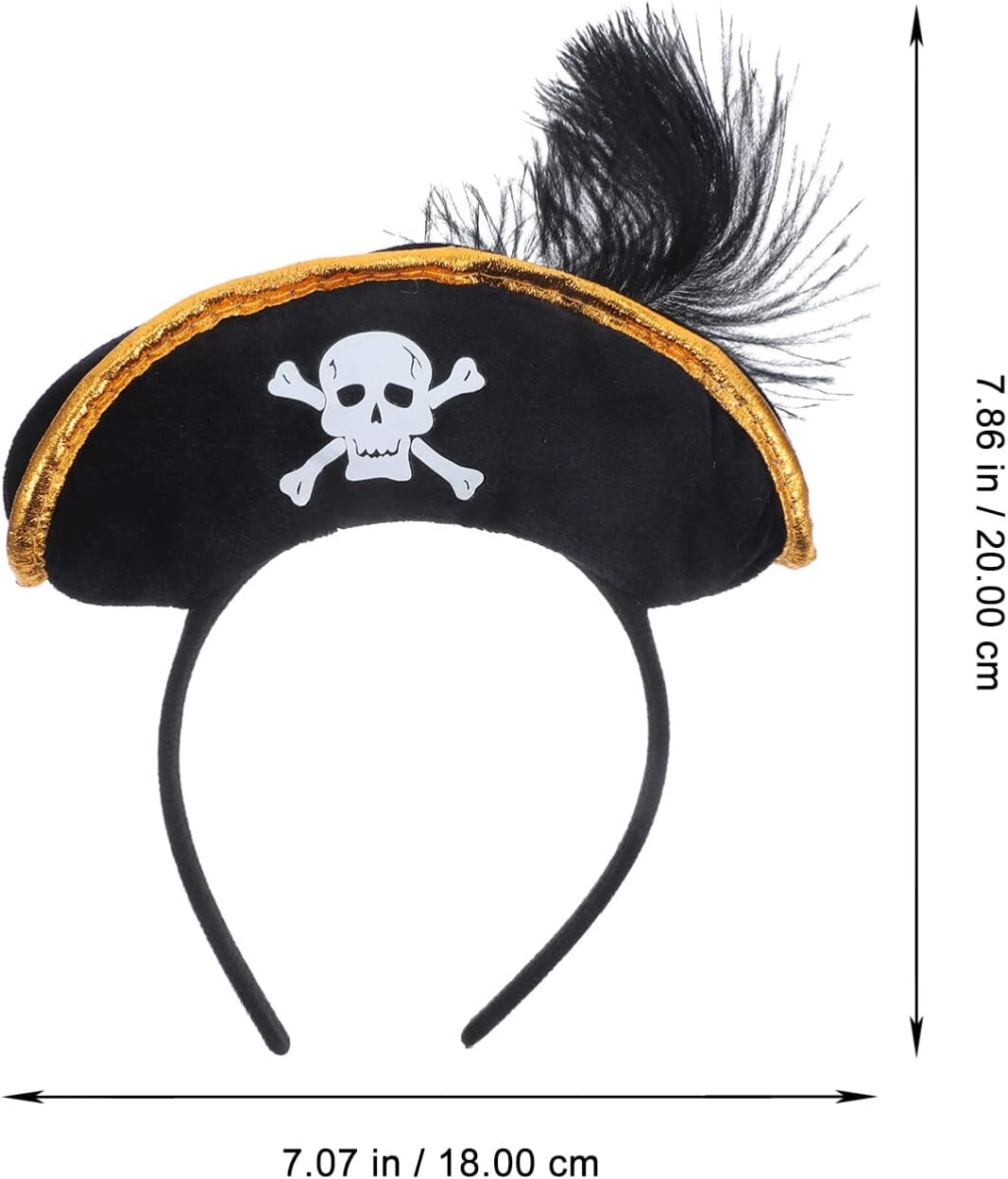 Ciieeo Skull Hat Headband Pirate Skull Hairband Cosplay Pirate Headbands Captain Hat Headband Kids Costumes Party Headbands Child Non-Woven Fabric Scarf Skeleton image number 3