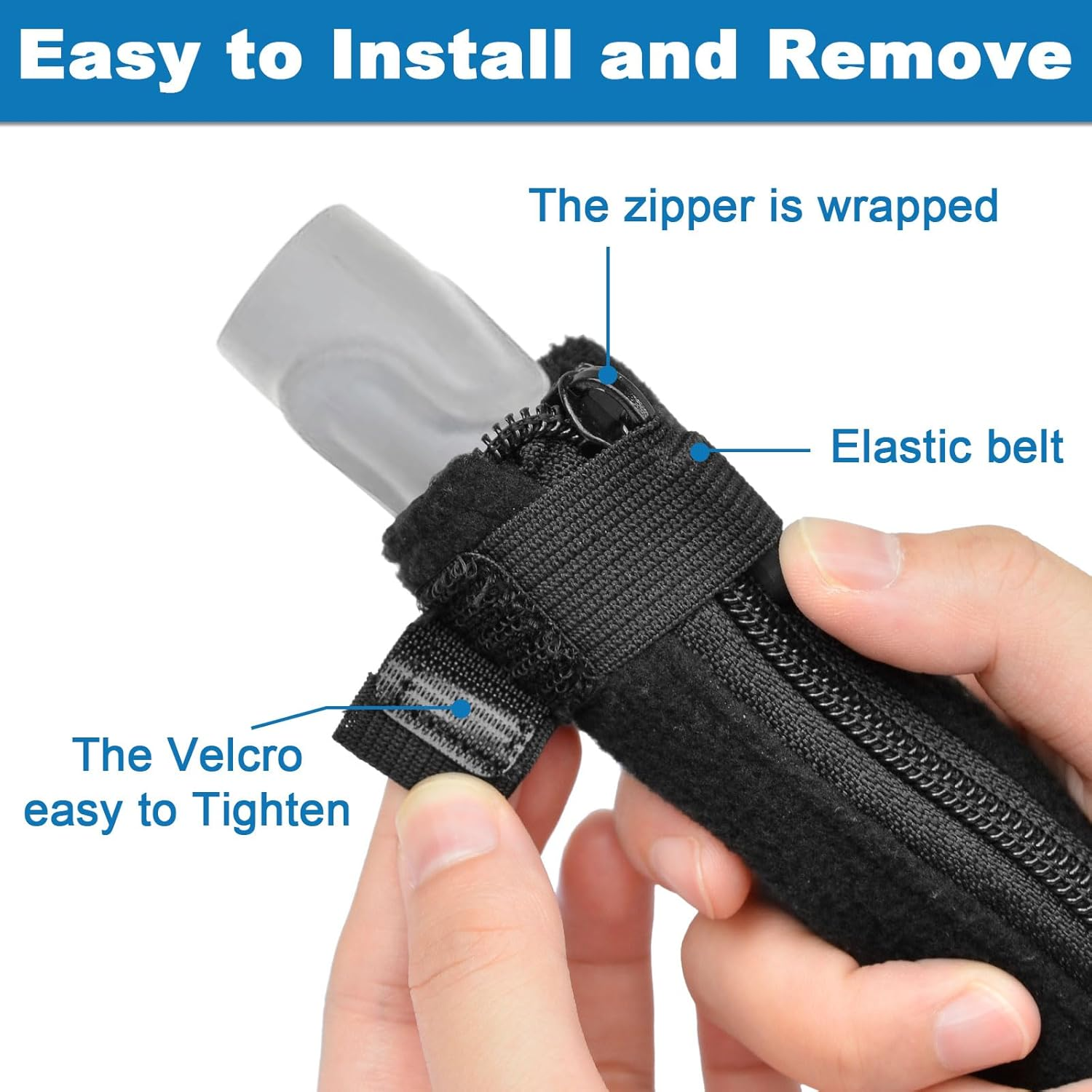 CPAP Hose Cover 6Ft 4In Fit Resmed Climatelineair Climateline Max Heated Tubing APAP Bipap Full-Length Zippered Tube Soft Wrap CPAP Supplies Away from Cats image number 2