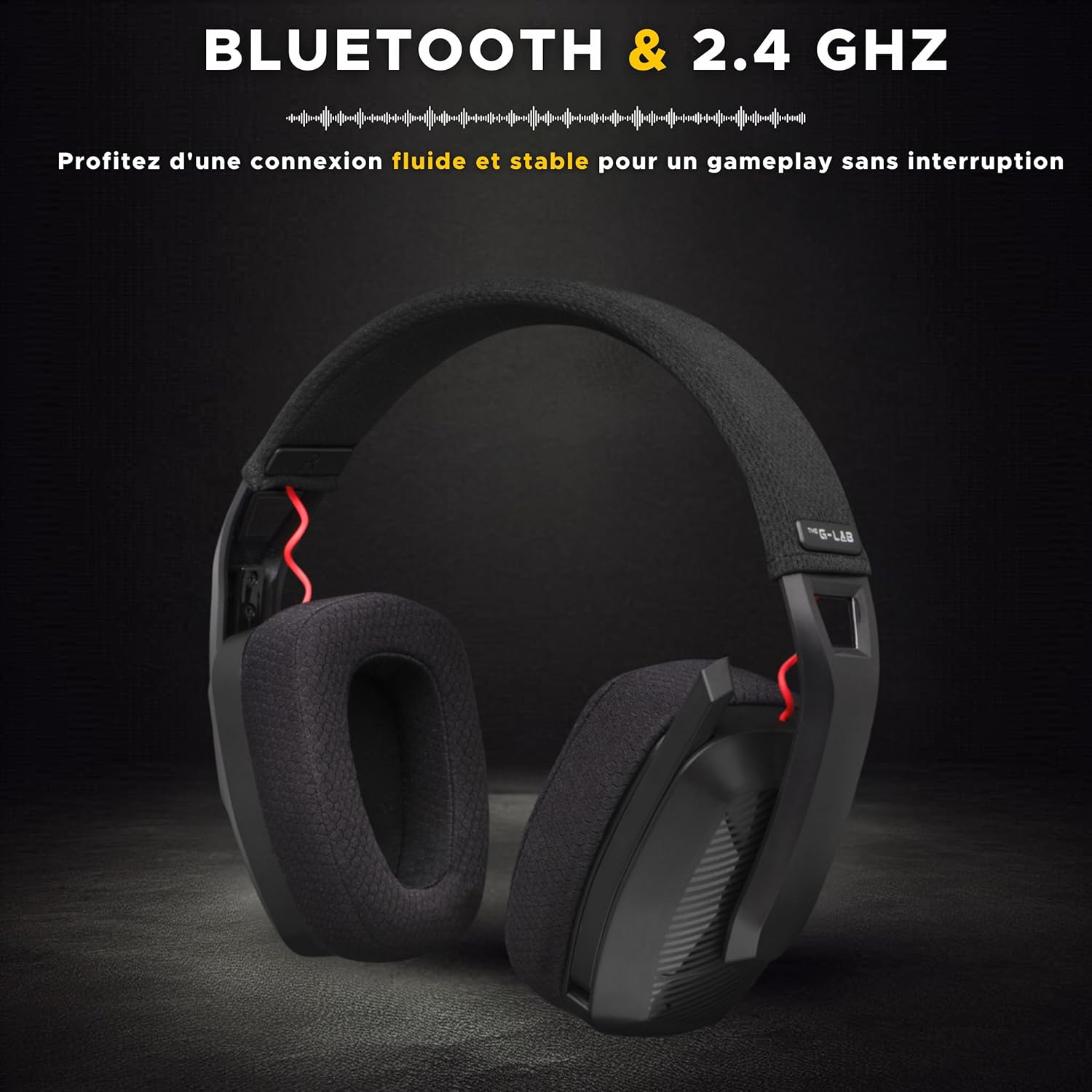The G-Lab - Korp Platinium - Wireless Gaming Headset Rechargeable PC/PS4/PS5 - Wireless Gaming Headset Bluetooth / 2.4 Ghz - Gaming Headset with Stereo Sound and Stable Connection - New image number 4