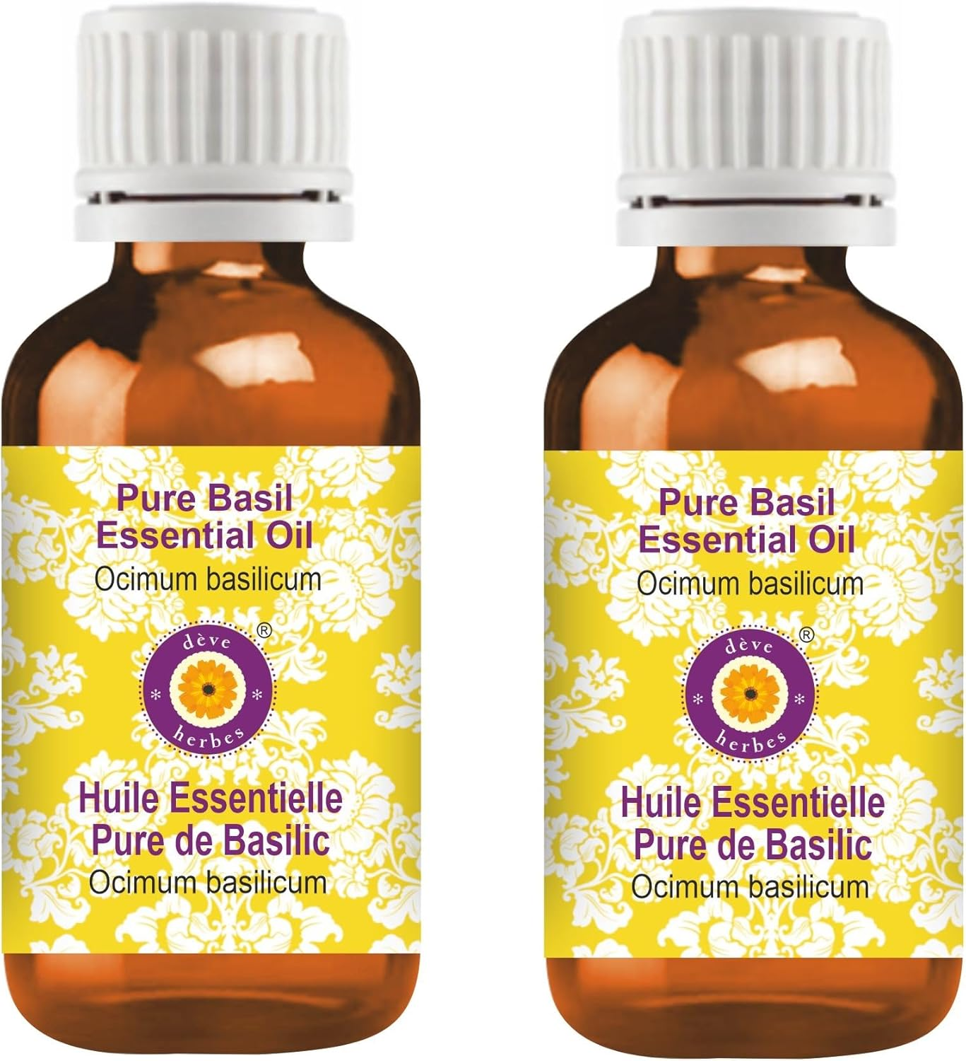 Deve Herbes Pure Basil Essential Oil (Ocimum Basilicum) Steam Distilled (Pack of Two) 100Ml X 2 (6.76 Oz) image number 3