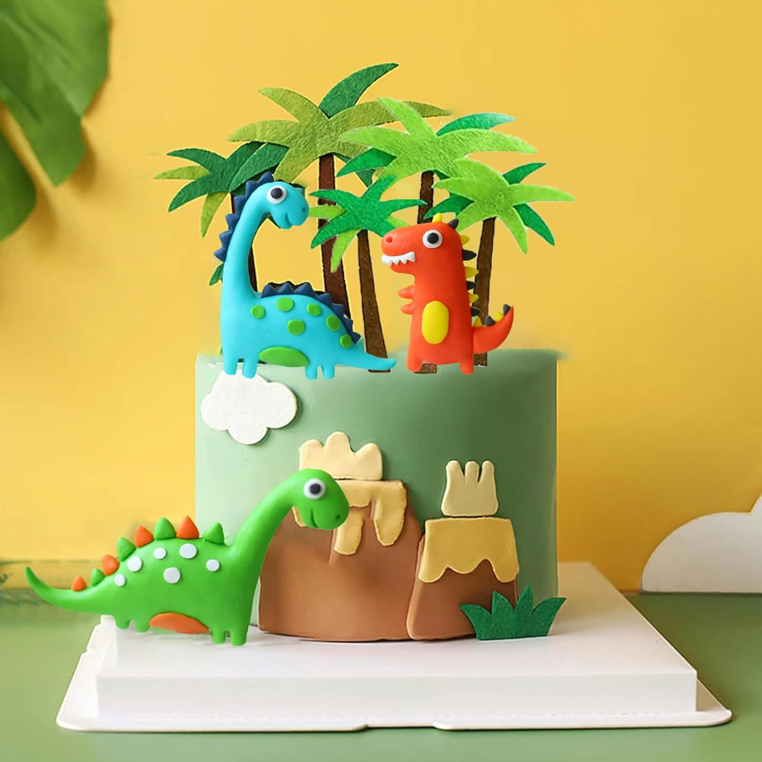 13Pcs Dinosaur Cake Decorations,Birthday Party Decor, Dinosaur Cupcake Topper Little for Cupcake Decorations, Creative Party Supplies