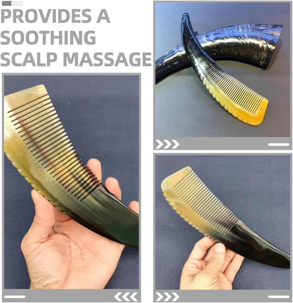 Healvian Oxhorn Comb for Women, Detangling Comb for Thick Scalpic Massage and Elegant Design, Trendy Accessory for All Types image number 1