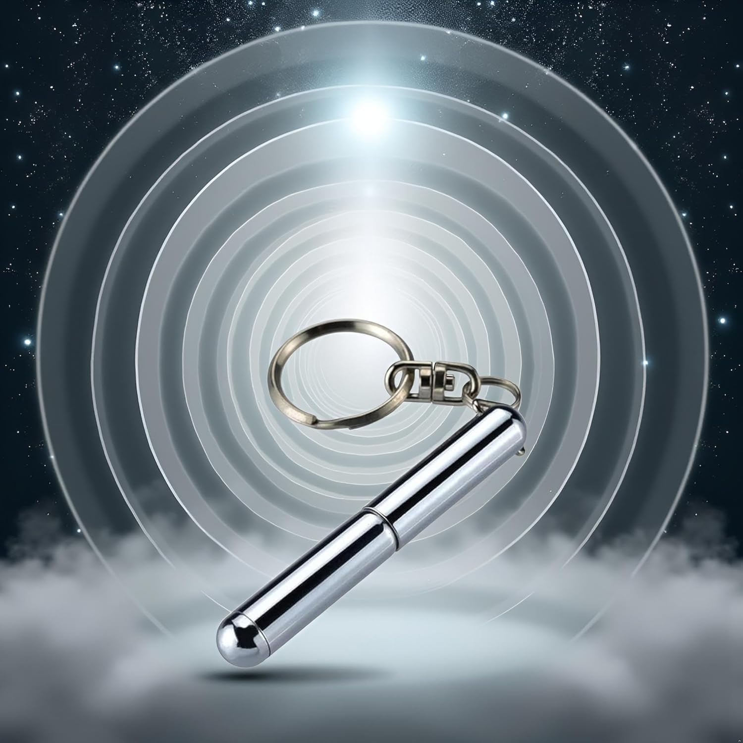 Silver Retractable Mini Pen Made of Stainless Steel Metal Tool Pen Retractable Pocket Pen Keychain Dad Gadgets, Birthday, Christmas for Students, Office Staff, Construction Workers Ballpoint Pens image number 2