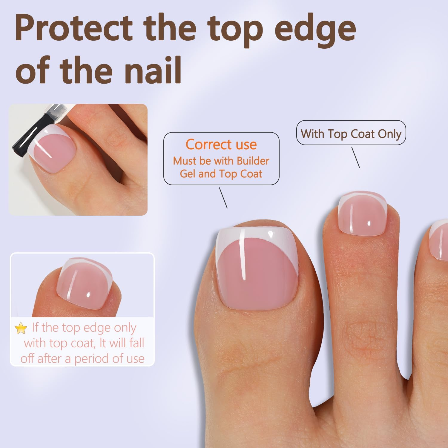 MISSSIX Short False Nails 150Pcs Pink French Tips Soft Square Gel Extensions Fake for Women DIY Art 15 Sizes image number 6