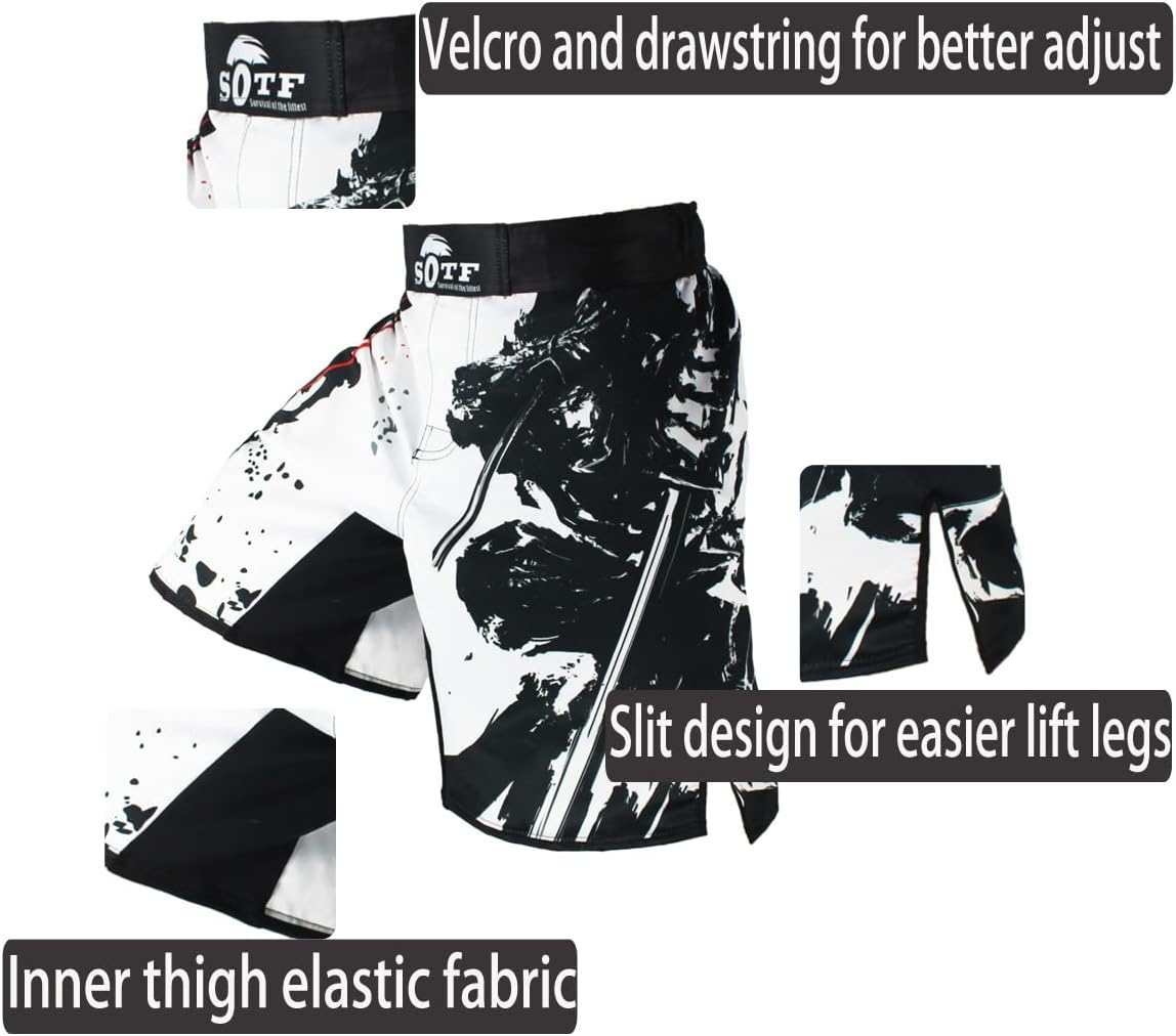 SOTF MMA Shorts Muay Thai Boxing Trunks Comfortable Kickboxing Fight Wear image number 3