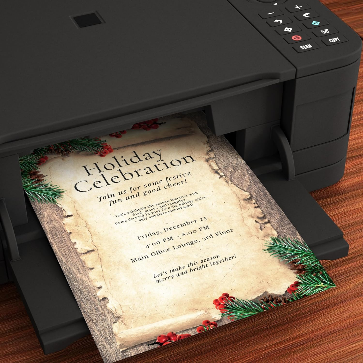 Naughty or Nice Christmas Stationery Paper - 80 Sheets of Holiday Letterhead - 8.5 X 11 Printer Paper for Letters, Invites & Flyers - Printable with Inkjet & Laser Printers image number 2