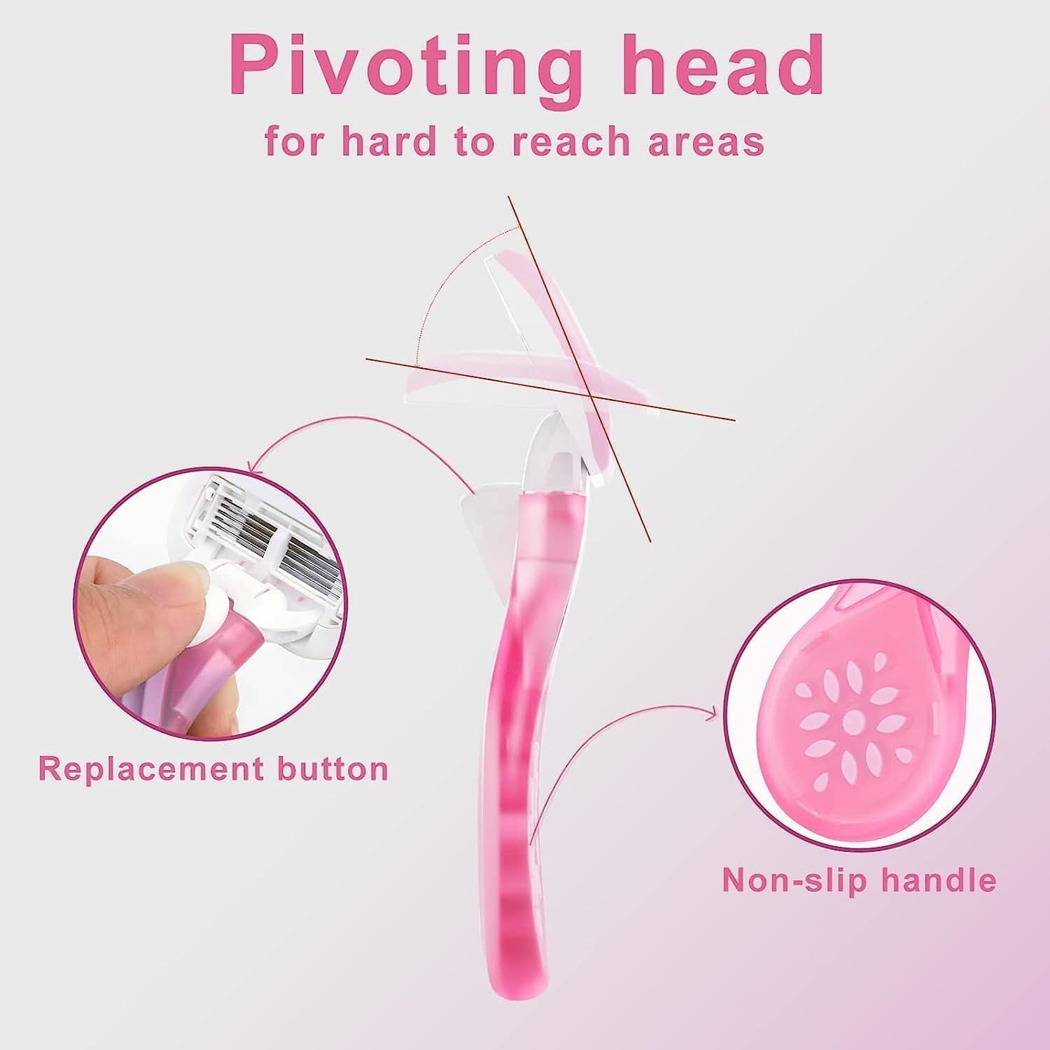 Mini Travel Razor for Women, 5-Blade Sensitive Safety Body Razors, Travel Accessories, Travel Essentials Shave Kit for Legs Hands Arm Smooth Skin, Includes 1 Mini Razor, 3 Razor Blade Refills, 1 Travel Case image number 2