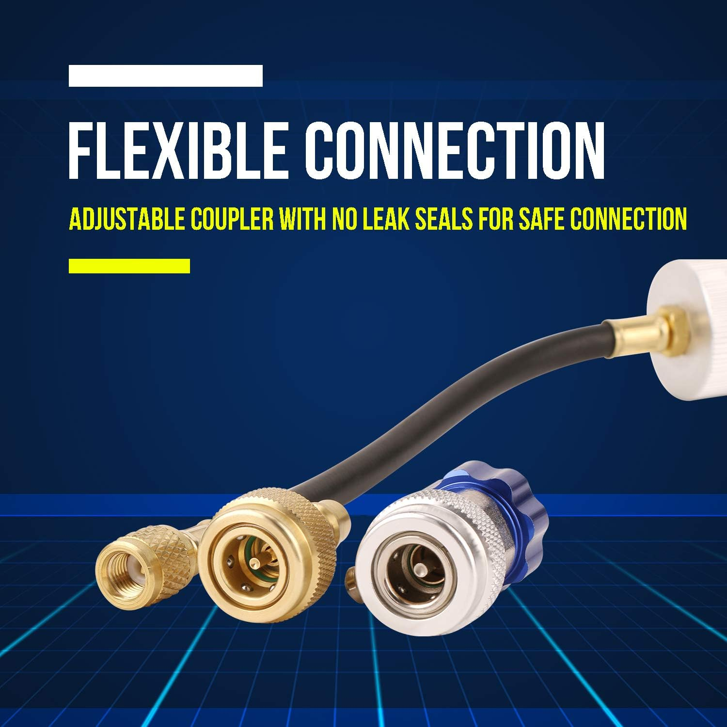 Lichamp AC Oil Injector R134A, R1234YF Refrigerant A/C Dye Injector Kit with Adjustable Coupler and Oil Checkers image number 4