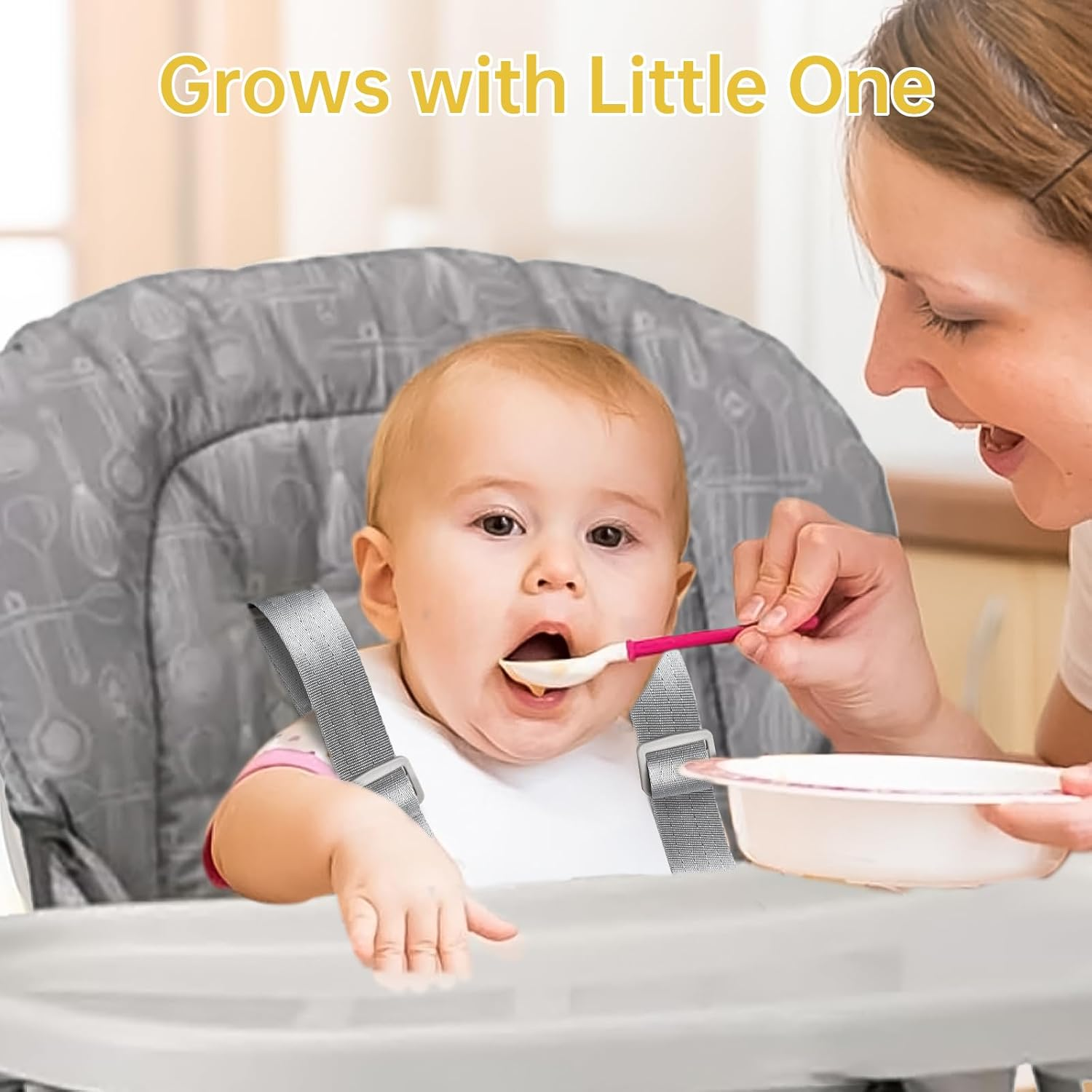 High Chair Straps Replacement Compatible with Graco - 5 Point Harness Straps for High Chair, Straps Length Adjustable Highchair Strap, Easy to Install Straps Belt, High Chair Accessories image number 2