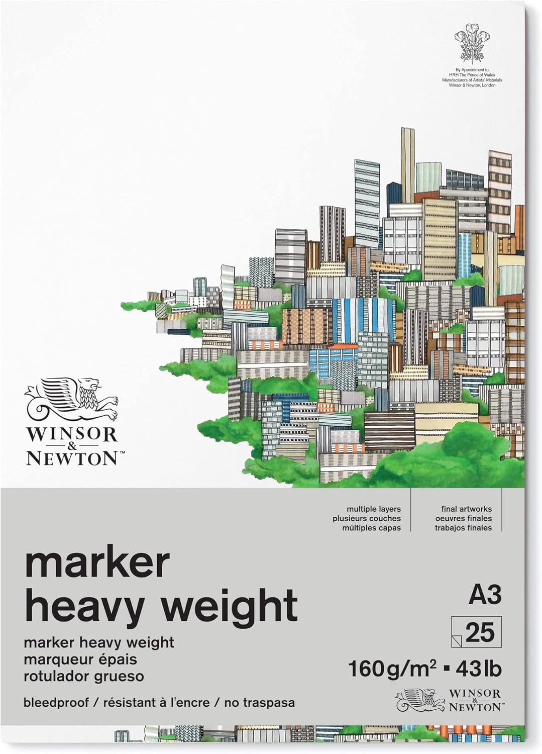 Winsor & Newton 6002007 Marker Paper, White, 27.9 X 35.6 Cm, 50 Sheets Pad, 75 G/M&sup2; image number 2