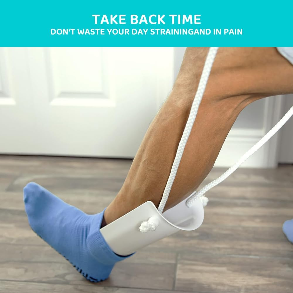 Sock Aid Tool &ndash; Easy on & off Stocking Helper for Elderly, Pregnant, Diabetics &ndash; Compression Sock Slider with Pulling Handles &ndash; Mobility Assistance Device for Seniors & Limited Mobility Users image number 3