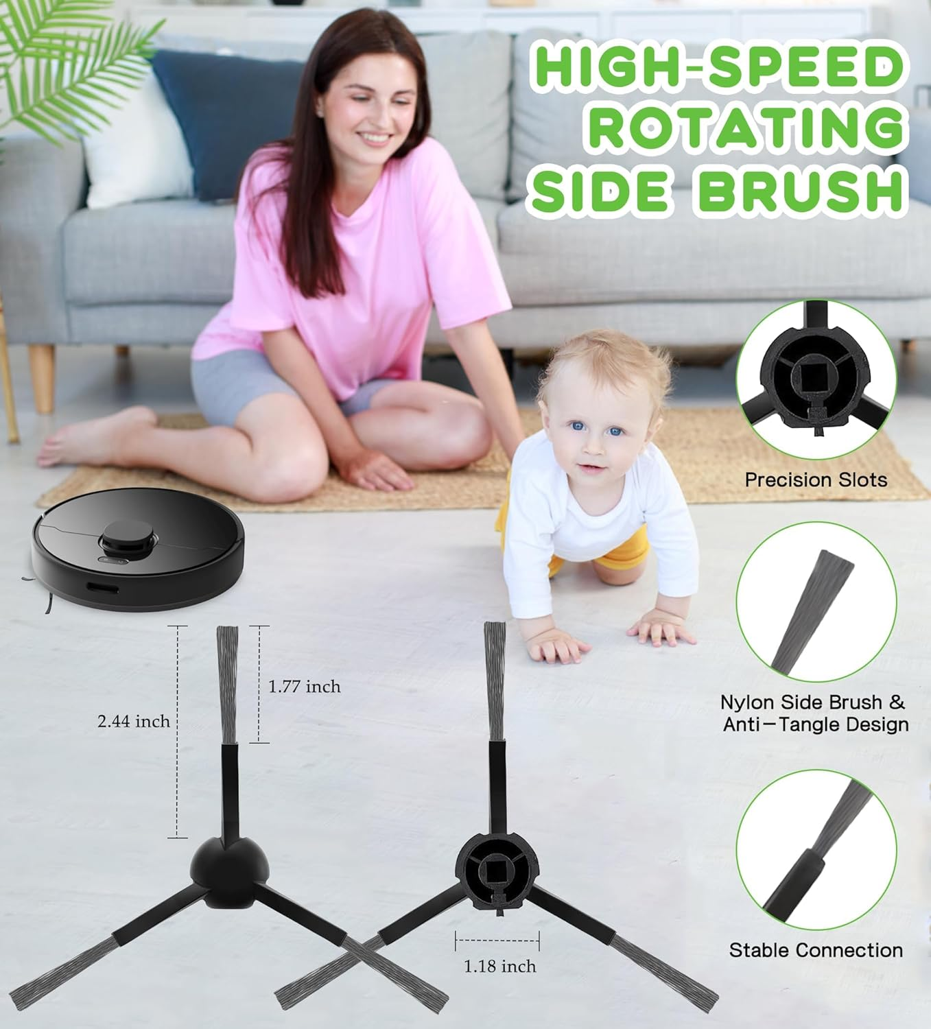 Accessories Only for Dreame L20 Ultra Vacuum &ndash; 29-Pack Replacement Kit, Includes 6 Mop Pads, 4 HEPA Filters, 6Dust Bags, 8 Side Brushes, 2 Rubber Brushes & 2 Clean Brush &ndash; Compatible with Dreame L20 image number 5