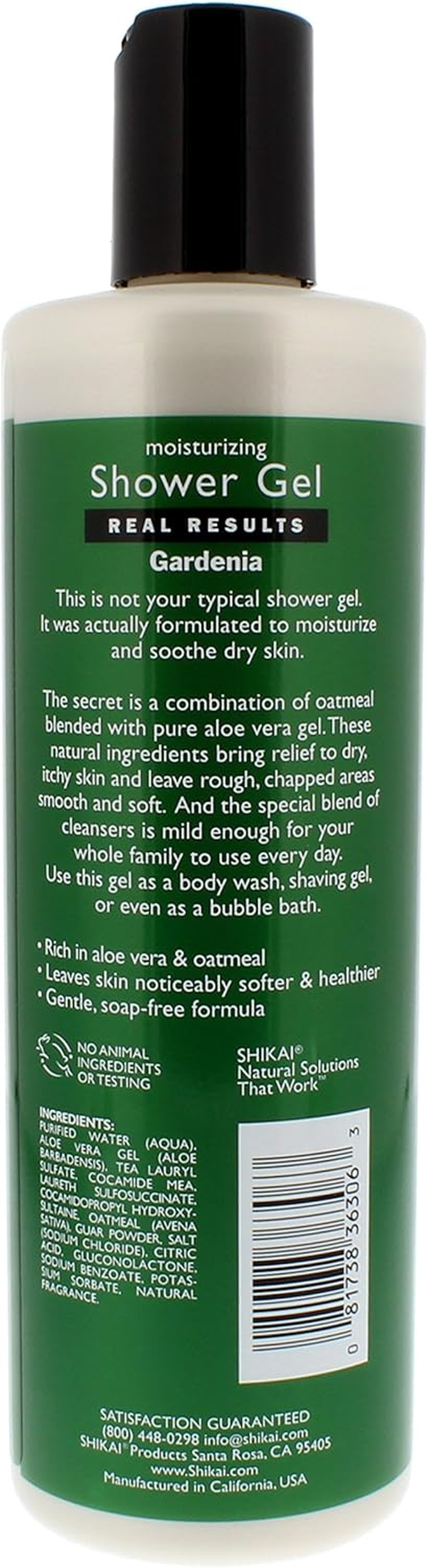 Shikai - Daily Moisturizing Shower Gel, Rich in Aloe Vera & Oatmeal That Leaves Skin Noticeably Softer & Healthier, Relief for Dry Skin, Gentle Soap-Free Formula (Gardenia, 12 Ounces, Pack of 3) image number 1