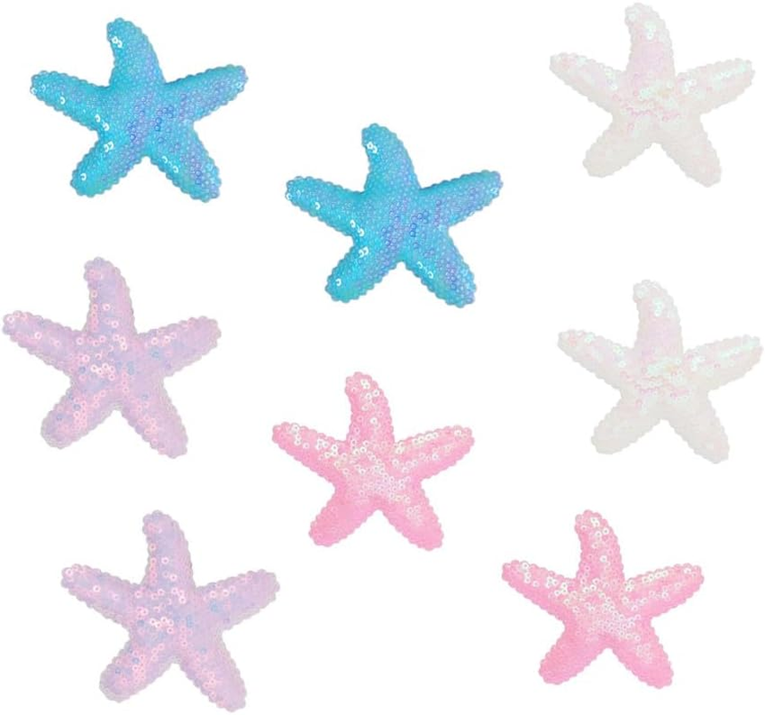 Naisfei Starfish Hair Clips, 8 Pieces Starfish Hair Clips, Starfish Hair Accessories, Shell Headwear, Hair Clip, Glittering Hair, Crocodile Clip, Sequins, Hair Pins for Kids Girls image number 3