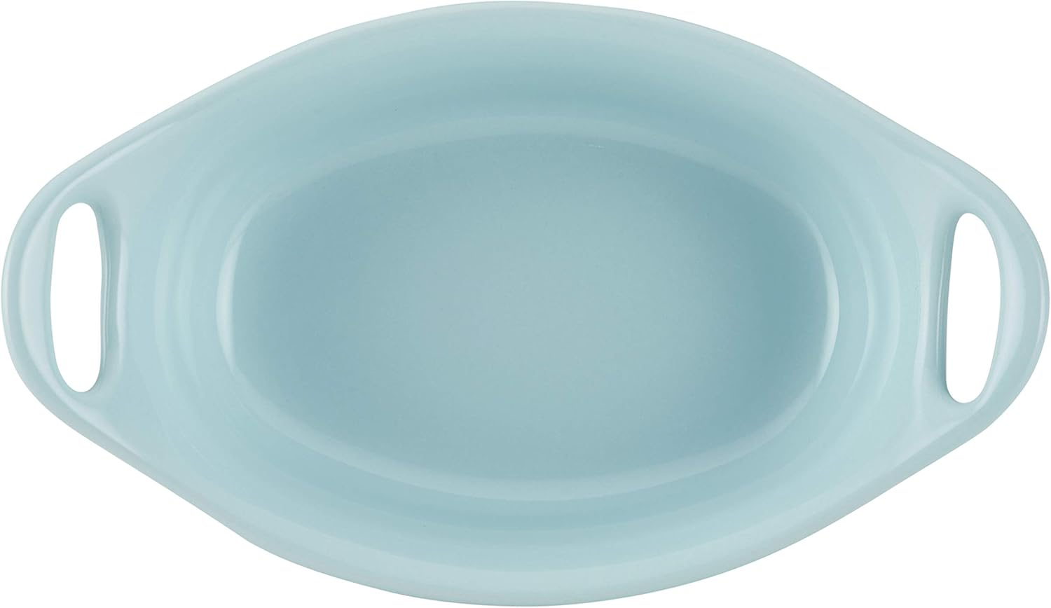 Rachael Ray Solid Glaze Ceramics Au Gratin Bakeware/Baker Set, Oval - 2 Piece, Light Blue - Teal image number 5