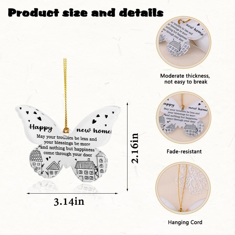 Happy New Home Ornament Housewarming Gifts for Couples Newlyweds New Apartment Christmas Ornament House Blessing Gifts Home Owners Gift Ideas Holiday Housewarming Ornament Gift House Warming Presents image number 3