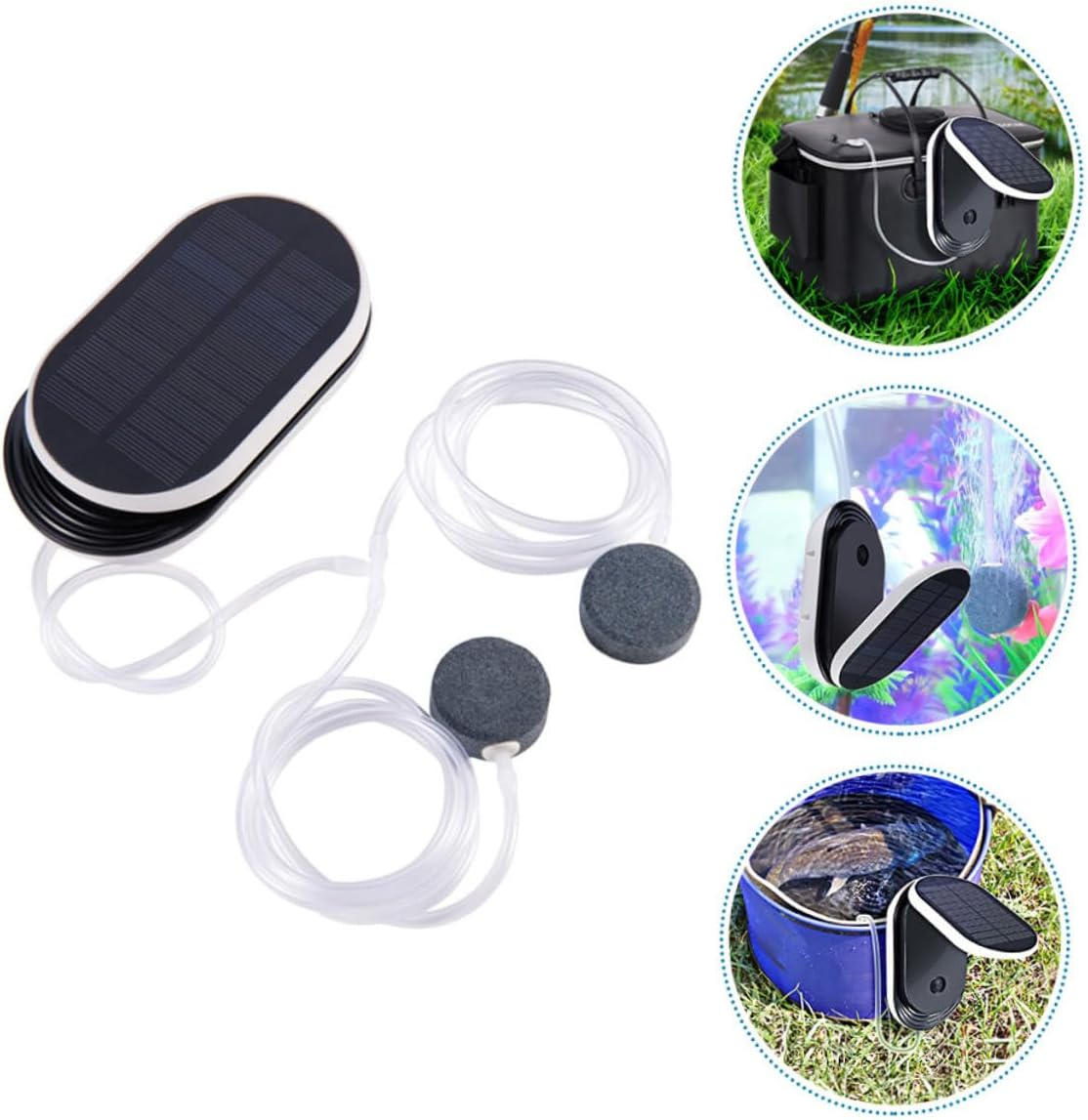 Milisten Solar Oxygen Aerator Pump with Pure Copper Core Portable Solar Powered Pool and Pump for Fish Tanks and Hydroponic Plants High Safety Lithium Battery with Overcharge Protection