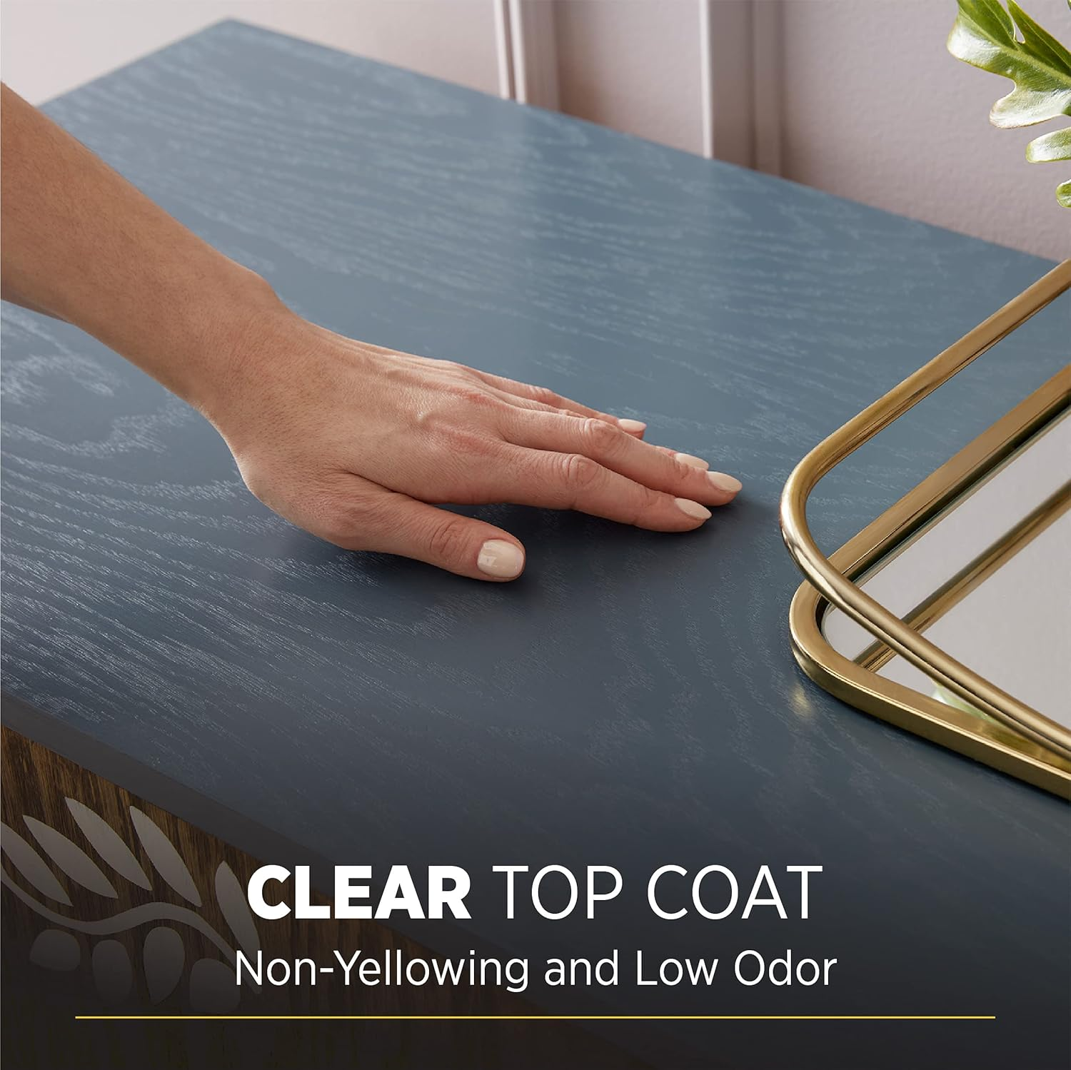 Minwax 211114444 Polycrylic Protective Wood Finish, Clear Ultra Flat, &frac12; Pint image number 5