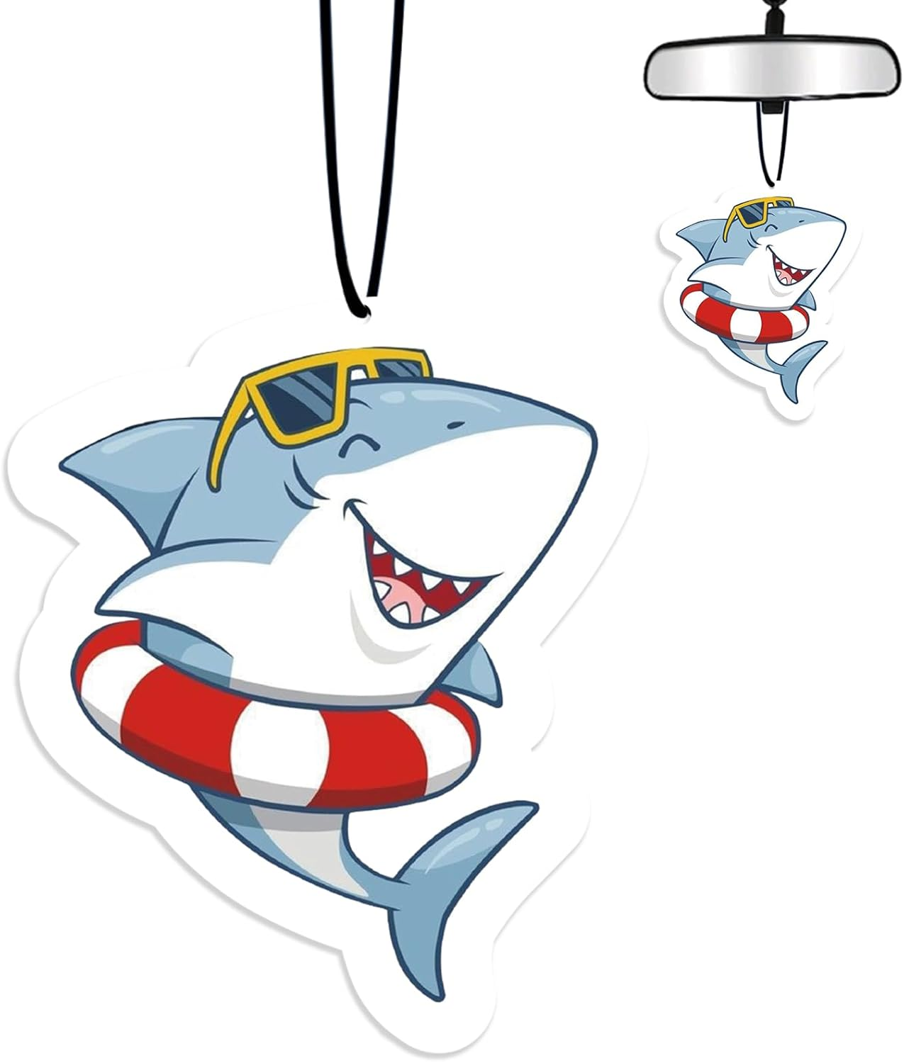 Shark Car Air Fresheners Hanging Air Fresheners Scented Hanging Ornaments Refresh Airs Fragrant Pendant Swimming Ring Shark Car Accessories Interior Decor Home Sharks Gifts for Men Women image number 3