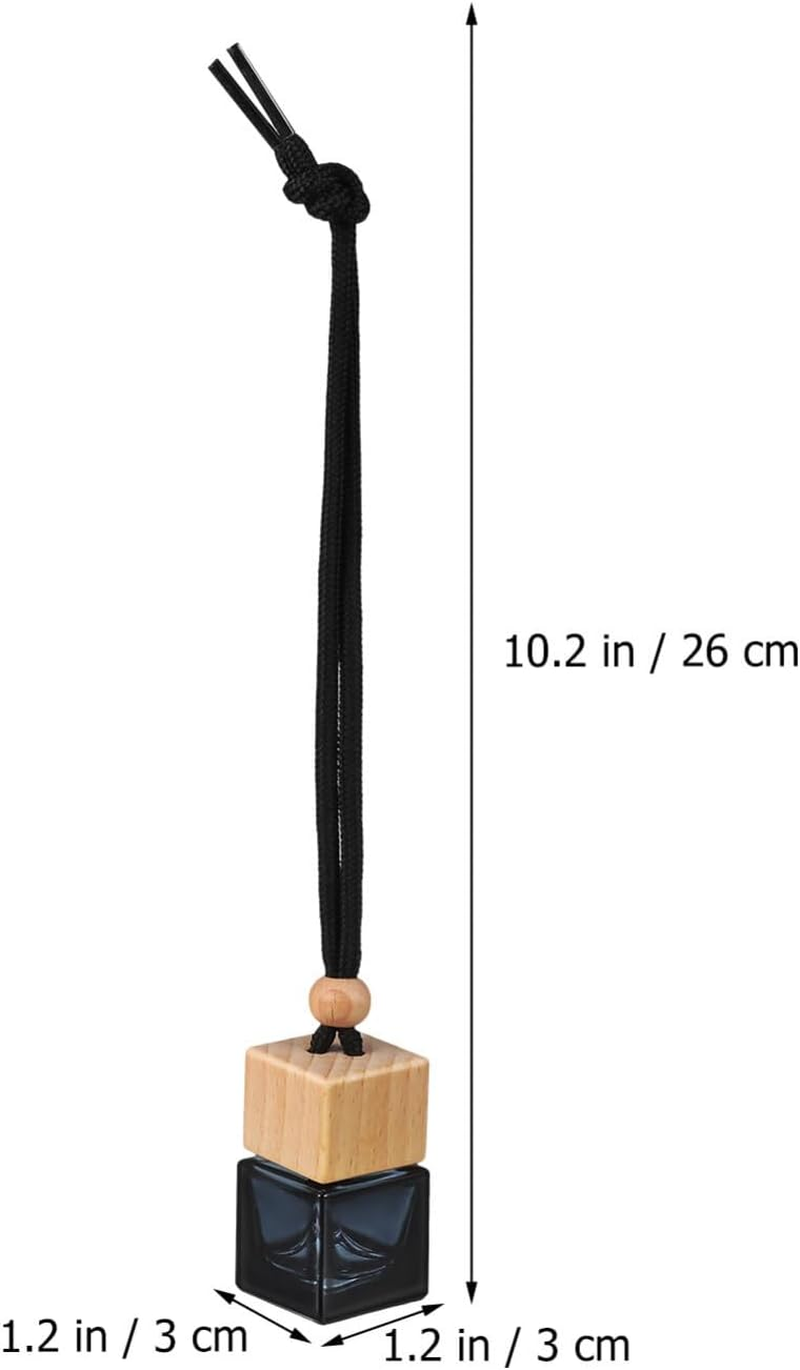 Iplusmile Car Hanging Air Fresheners Diffuser: 10Pcs Empty Car Essential Oil Diffuser Bottles Pendant - Black Glass Perfume Vials Aromatherapy Fragrance Ornament Decor image number 6