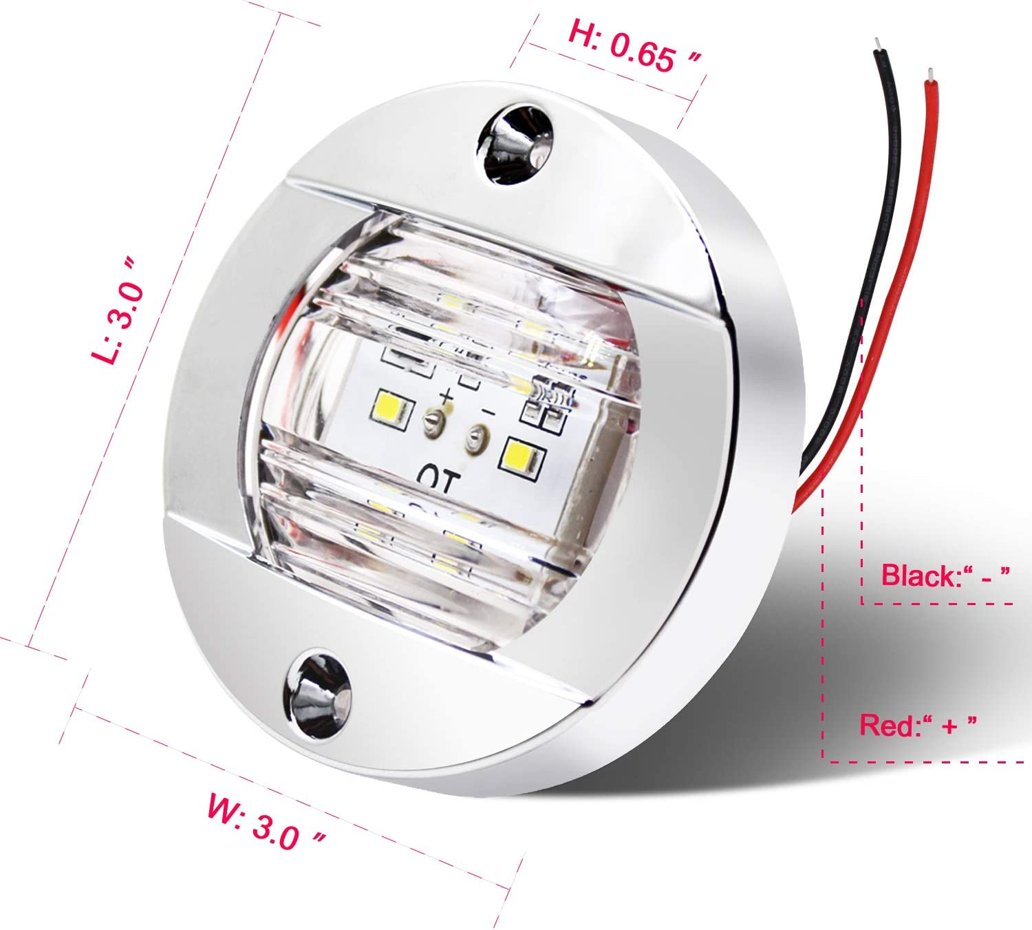 6 Pcs Marine Boat LED Cabin Deck Courtesy Light Stern Transom Lights 12V Blue for Boating Kayak Yacht, Dinghy, Sailboat, Pontoons, Navigation Vessels, Freighters, Hovercrafts, Hunting & Fishing - Blue image number 3