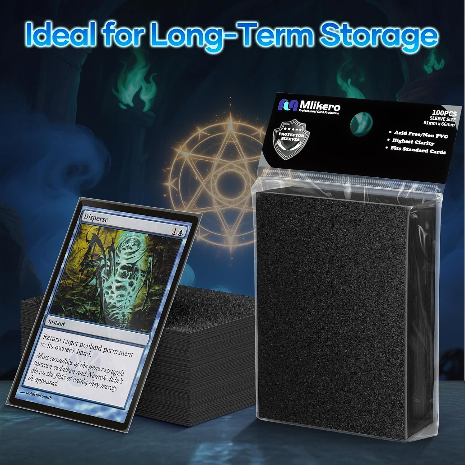 1000 Counts Black Card Sleeves, Matte Card Sleeves Deck Card Protectors, Trading Card Sleeves Fit for MTG, Baseball Cards, Sports Cards, Game Cards image number 3