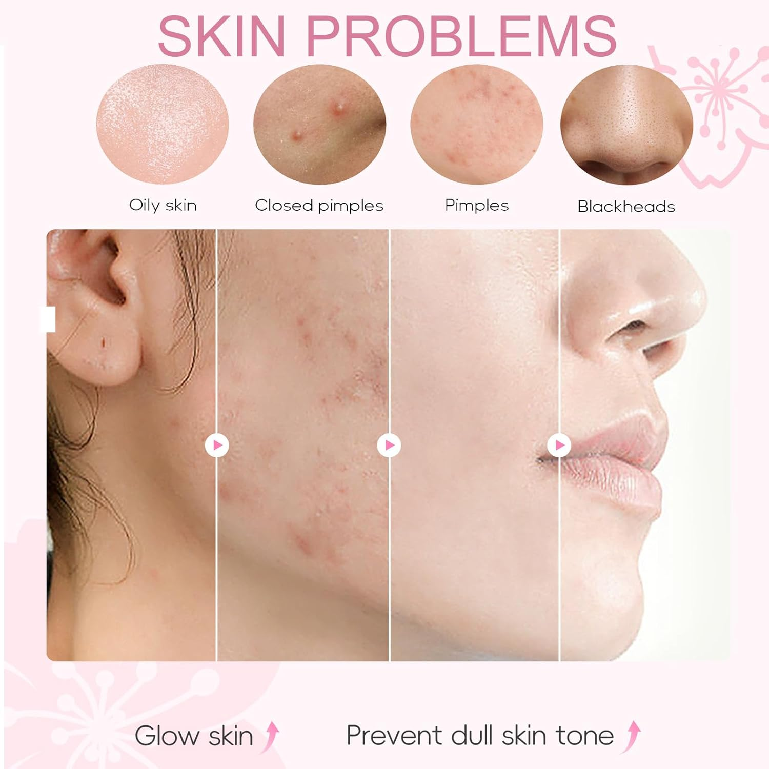 Sakura Skin Care Set for Teenage Girls, Facial Skincare Sets & Kits-Cleanser, Serum, Sleeping Mask, Mud Mask, Eye Mask, Face Cream, Perfectly for Hamper Baskets, Travel Skincare Set 37PCS image number 2