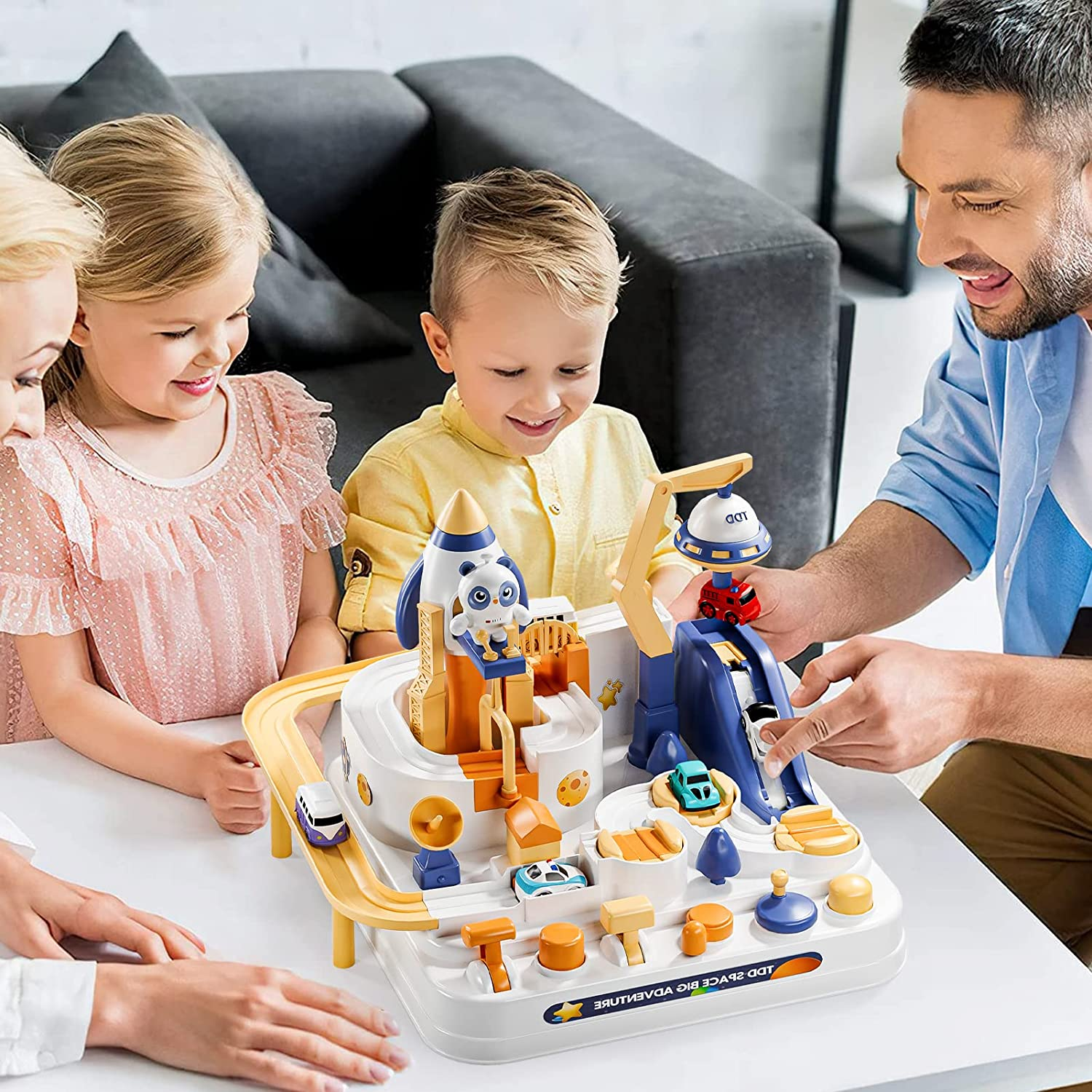 Toys for 3 Year Old Boys,Cars Race Track Adventure Toys with 6 Vehicle, Educational Montessori Toy Gifts for 3 4 5 6 Year Old Girls Boys image number 3