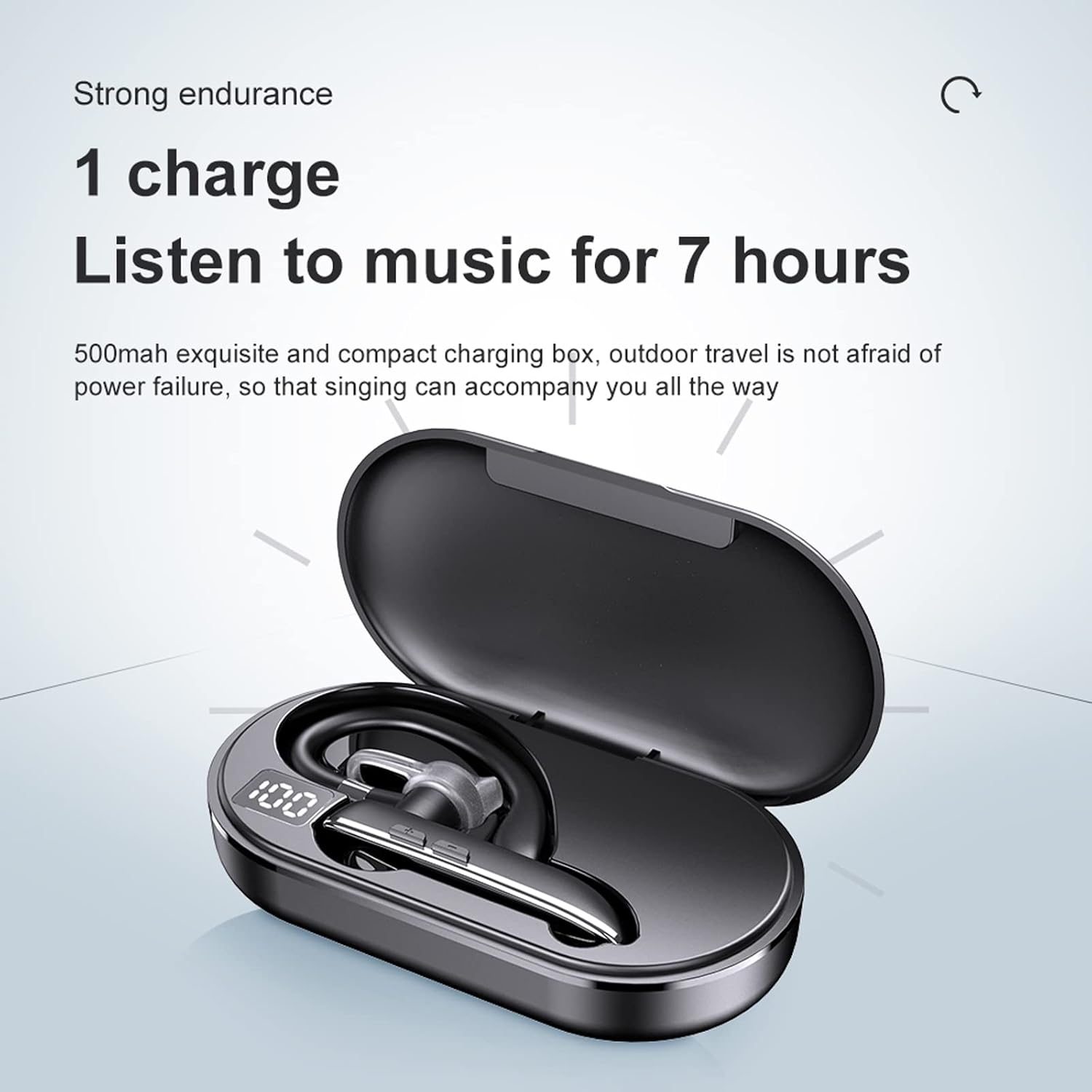 Bluetooth Headset with Microphone Hands-Free Bluetooth Ear Headset Bluetooth Mobile Phone In-Ear Headphones with Charging Case for Driving Business Office Wireless Headphones Earphones Hands-Free Kit image number 1