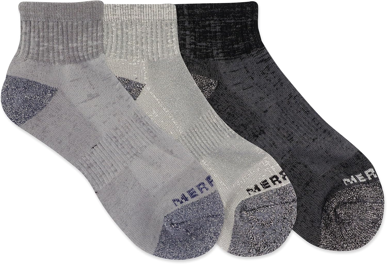 Merrell Men'S and Women'S Wool Everyday Hiking Socks-3 Pair Pack-Cushioned, Ankle - Charcoal Heather image number 1