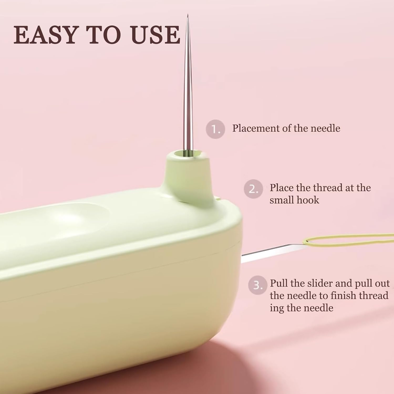 TECHPLUS 2 in 1 Needle Threader Seam Ripper - Hand Sewing Tool for Knitting, Quilting - Automatic Needle Threading Device for Sewing Crafting - for Elderly, Compact and Portable 2 Pack image number 1