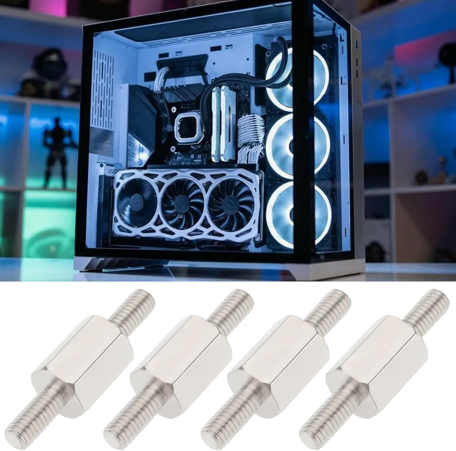 Emagtech 8 Pcs Liquid CPU Cooler Screw CPU Cooler Retrofit Kit CW-8960091-ABS Compatible with Corsair 115X 1700 Processors Silver image number 3