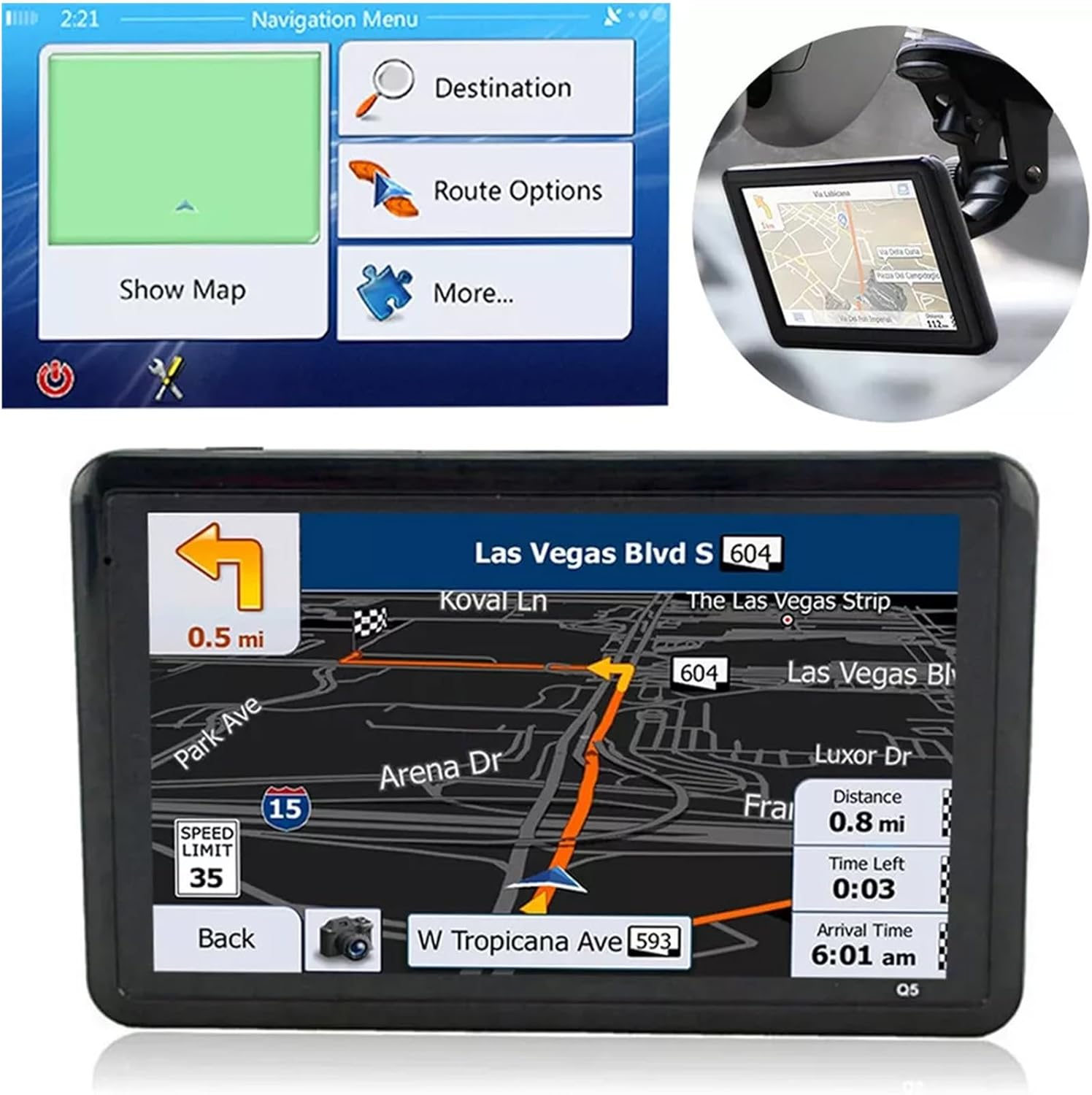5 Inch 4G GPS Navigator System Touch Screen Car Truck Navigation AU Map