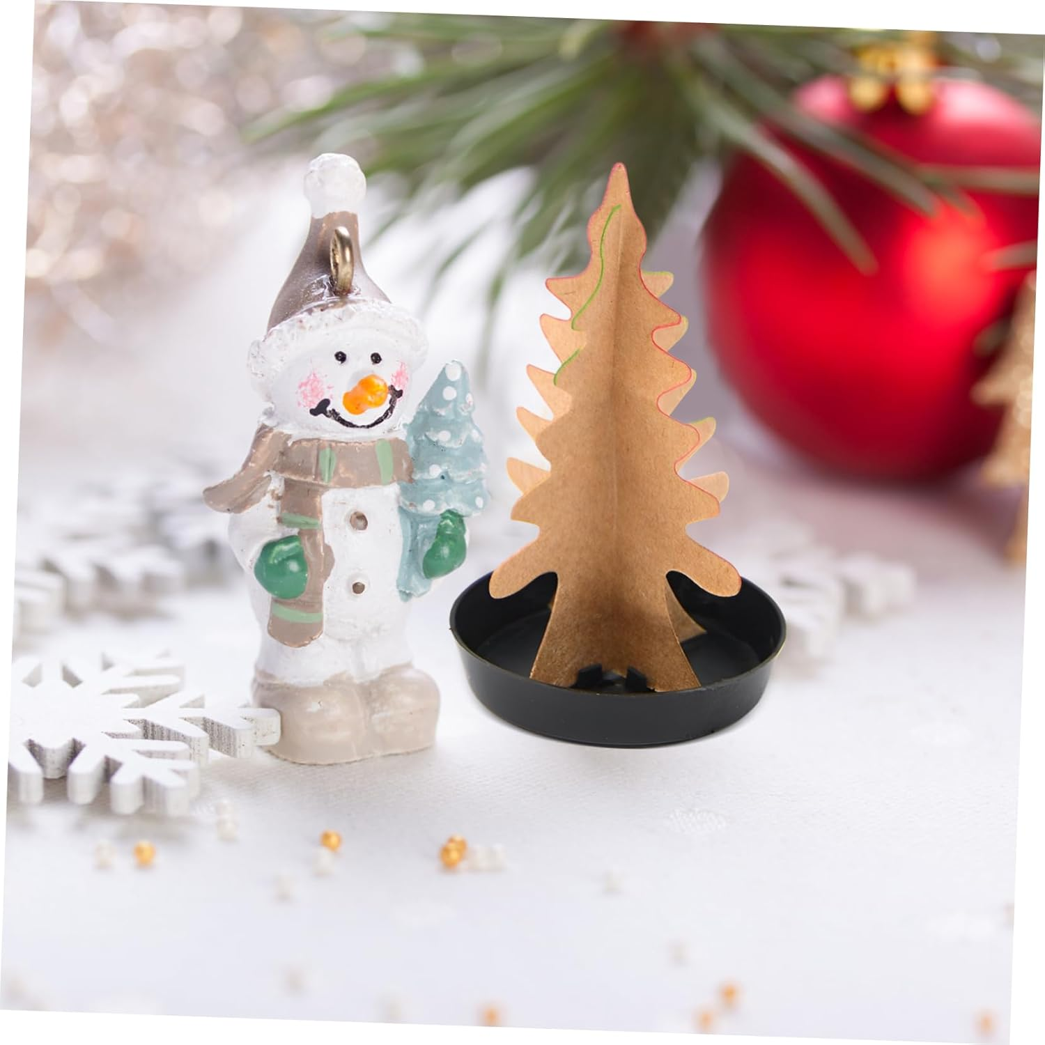 Anneome 48Pcs Mini Christmas Tree Base Tray for Christmas Themed Party Storage for Tree for Table Decorations image number 1