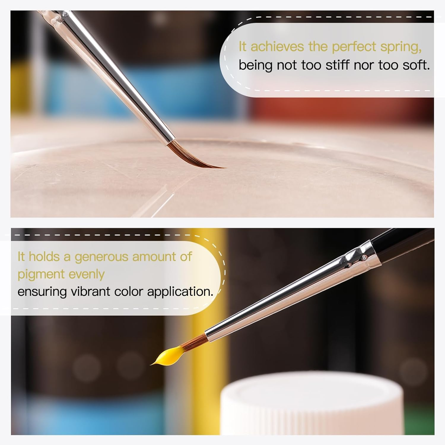 Kolinsky Sable Miniature Paint Brushes, 3Pcs Professional Detail Fine Paint Brushes for Art Painting, Citadel, Vallejo, DND, Models - Sable Brushes for Watercolour, Gouache, Size #5/0, #2/0, #0 image number 1