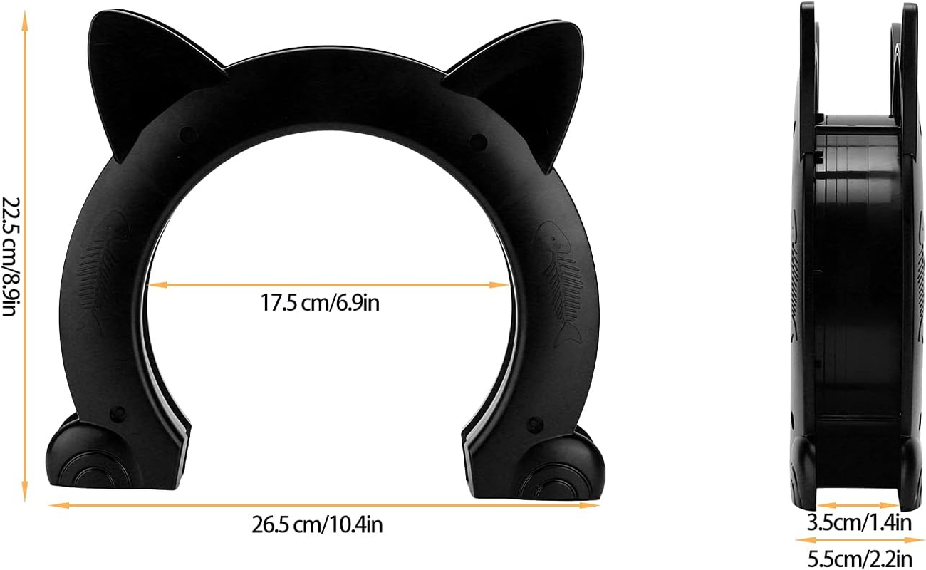 Cat Door, ABS Material Easy to Install Pet Gate for Window for Household Doors for Interior Exterior(Black) (Color : Black) image number 6