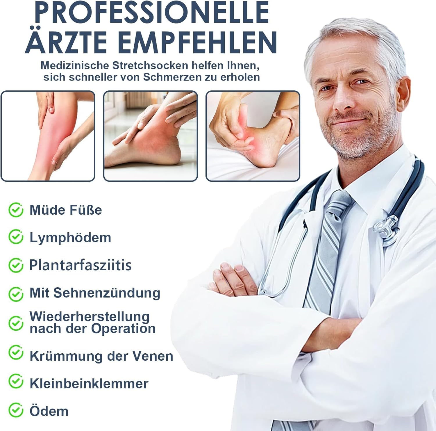 20-30 Mmhg Open Toe Compression Socks for Women & Men ,Best Graduated Medical Support (Class 2) for Running, Travel, Flight, Pregnancy &ndash; Relieve Swelling, Varicose Veins, Edema & Thrombosis (1 Pair) image number 4