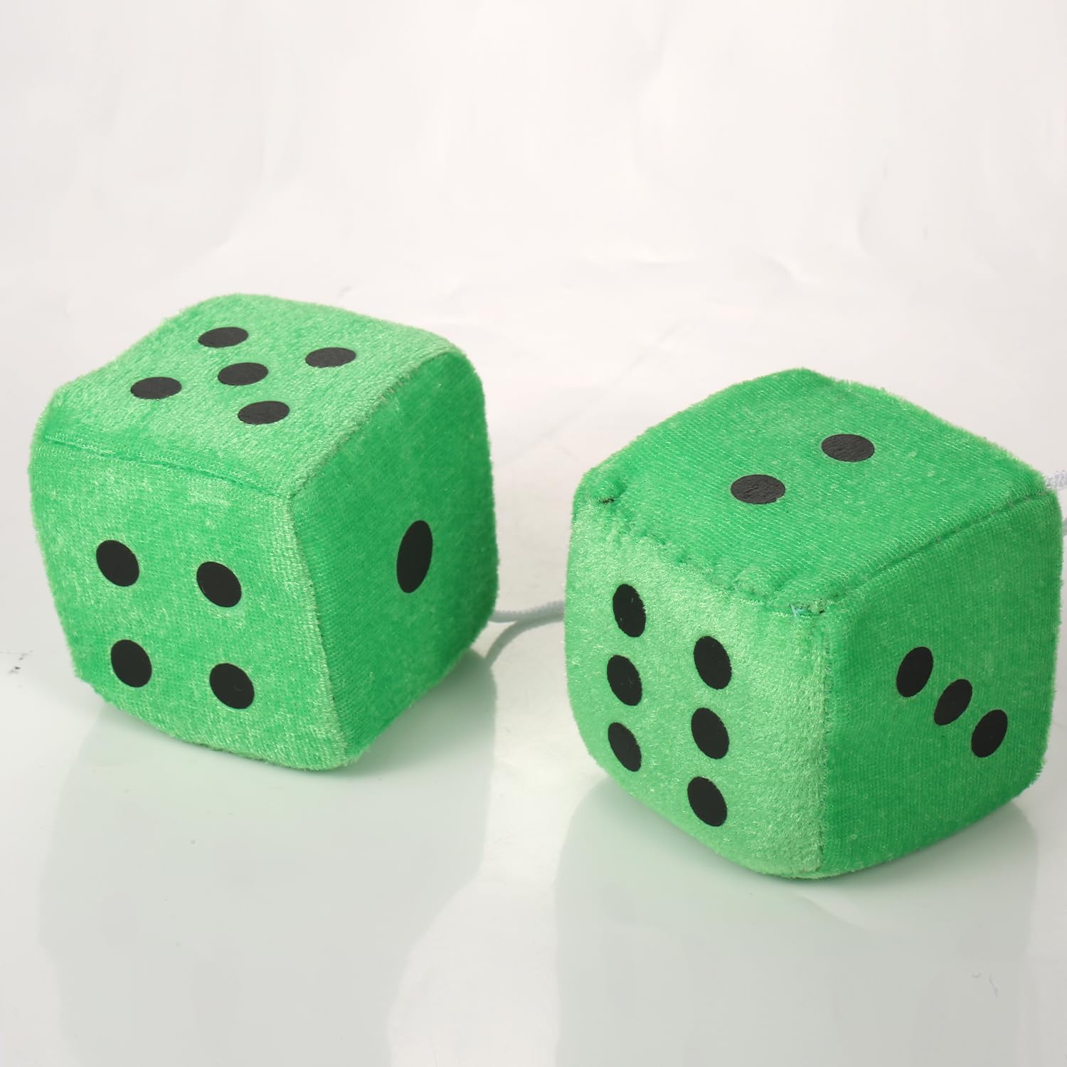 LUTER Plush Dice for Car Rearview Mirror - Green Vintage Square Hanging Accessories - Interior Decor for Car, Home and Office - Red image number 5