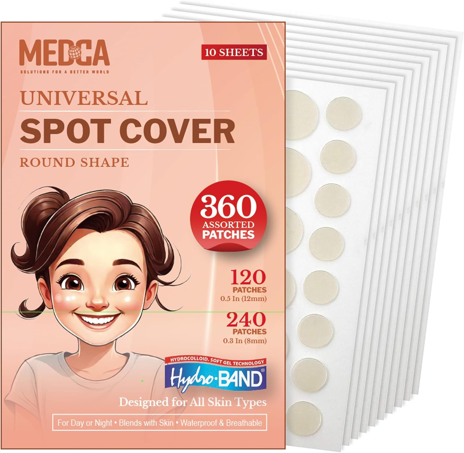 Invisible Spot Cover &ndash; Absorbing Cover, Hydrocolloid Covers, Facial Stickers &ndash; Clear Adhesive Patches in 2 Sizes (360 Count) image number 3