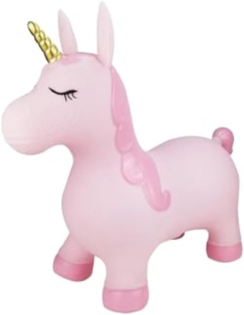 Kaper Kidz Bouncy Rider Pink Pearl the Unicorn &ndash; Inflatable Ride-On Toy for Kids up to 50Kg, Ages 12 Months+ with Hand Pump Included image number 6