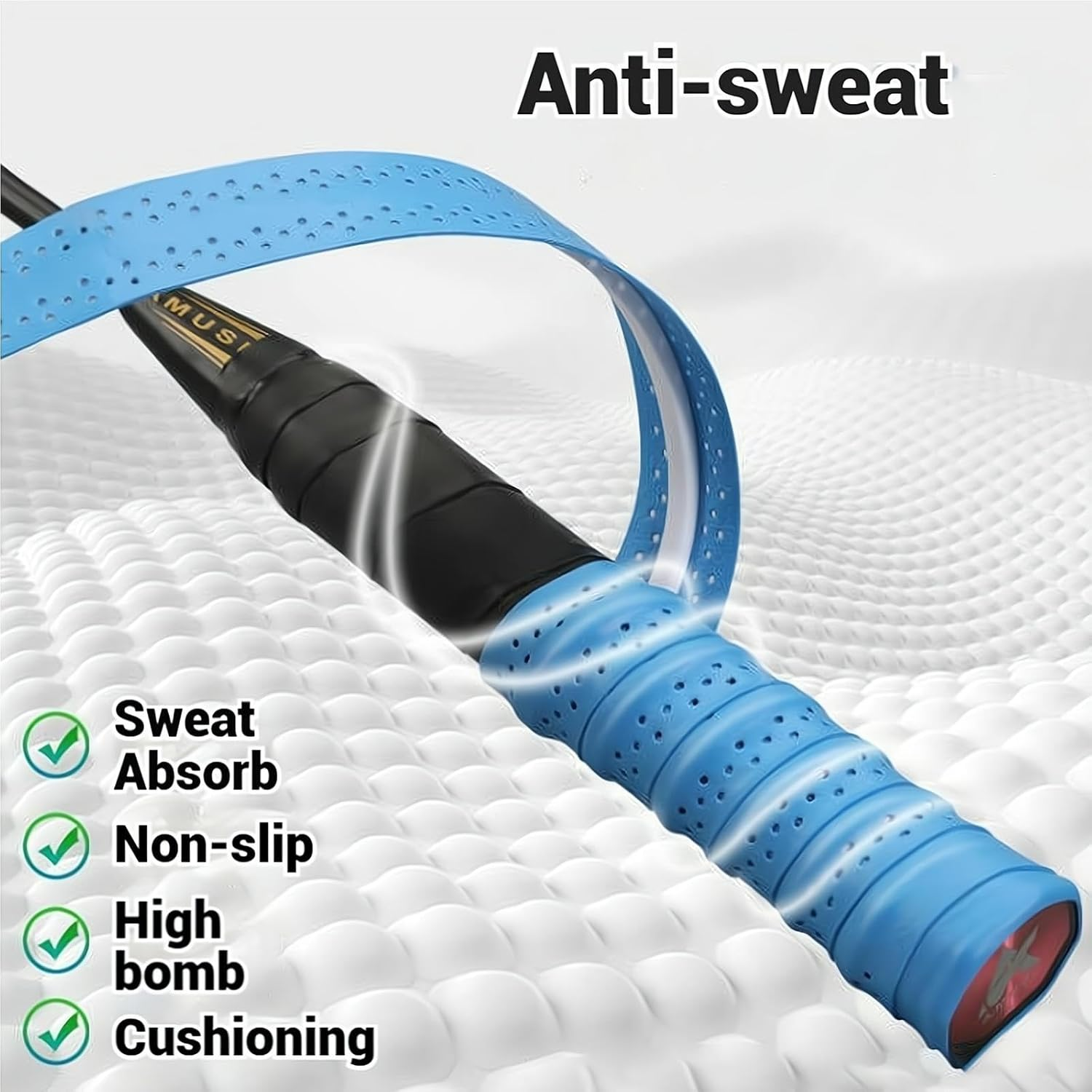 REGODI 12 Pcs Tennis Racket Grip Tapes along with Anti-Slip Pickleball Paddle Grip Bands - Colorful Racquet Replacement Grip Tapes for Tennis, Badminton and Pingpong image number 1