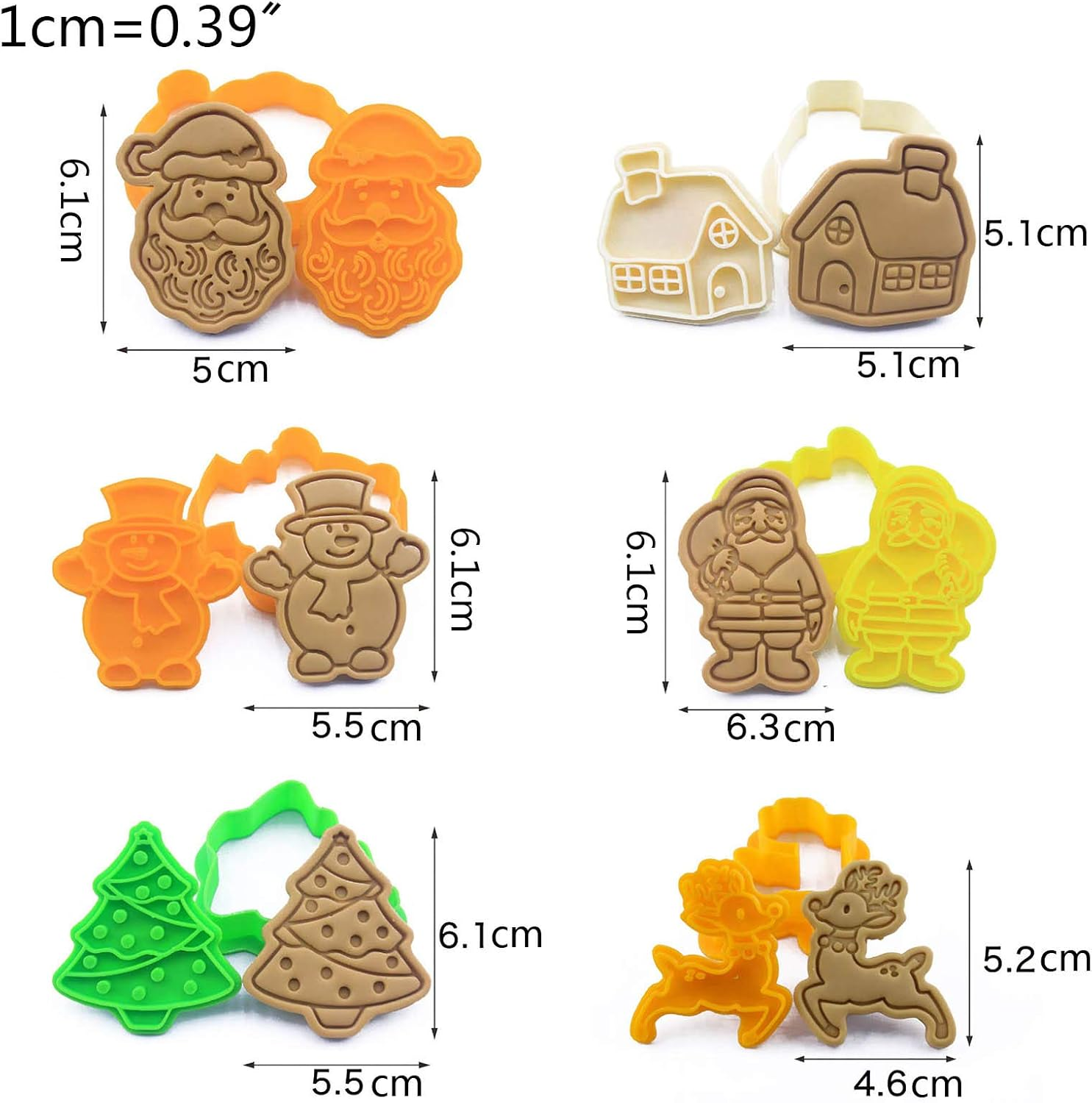 Christmas Santa Claus Shape 3D Biscuit Cookie Cutters Mold Pressable Biscuit Cookie Stamped Embossed Kitchen Baking Pastry Bakeware Tool-17 image number 3