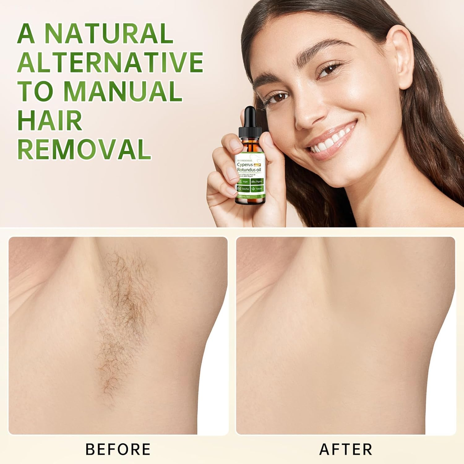 Cyperus Rotundus Oil - Cyperus Rotundus Oil Hair Removal, Slows Hair Regrowth, Deep Moisturization, Enhances Skin Smoothness, Strengthens Skin Barrier - Natural Skincare Oils for All Skins image number 6