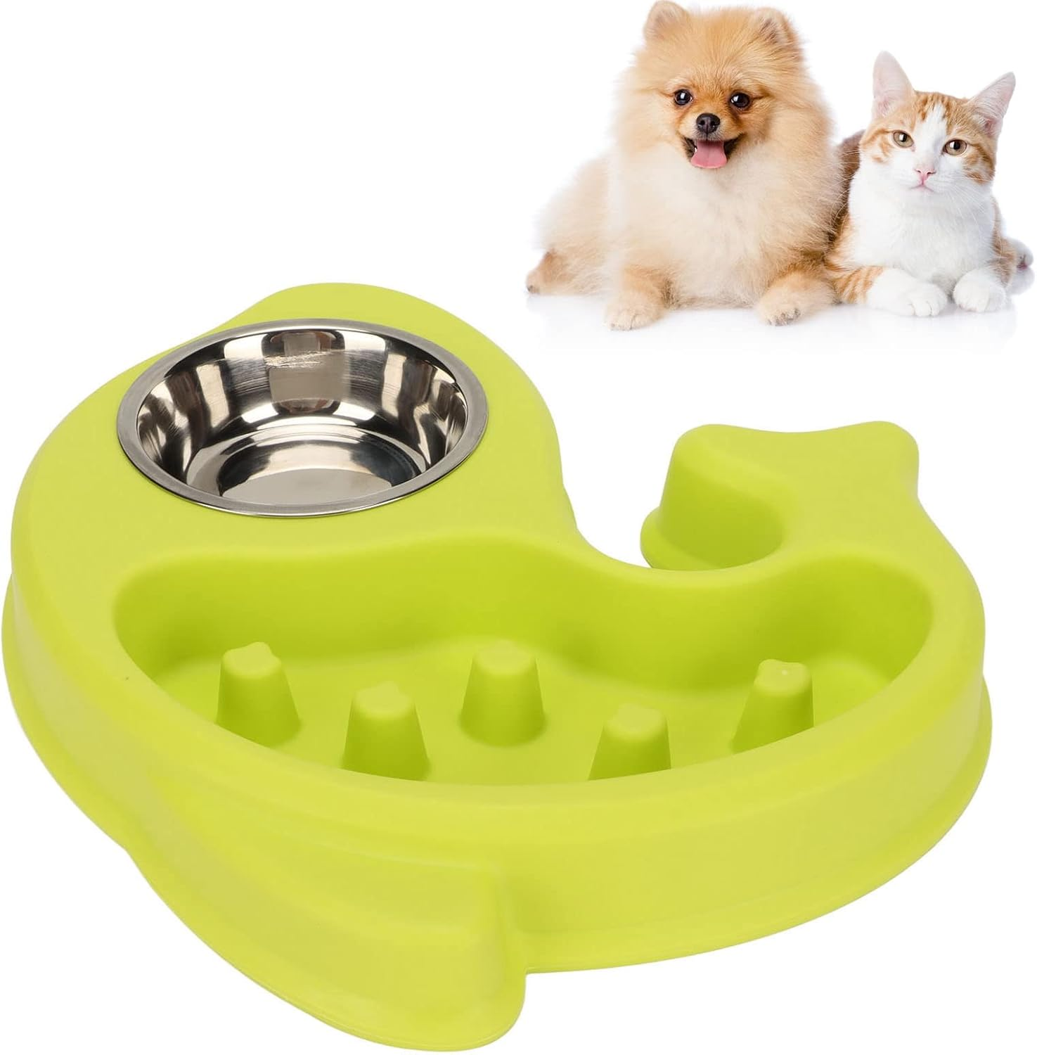 Dog Slow Feeding Bowl, Prevent Slip Promote Digestion Dishwasher Safe Puppy Puzzle Bowl, Slow Feeder Dog Bowls with Stainless Steel Bowl for Dogs Pets image number 4