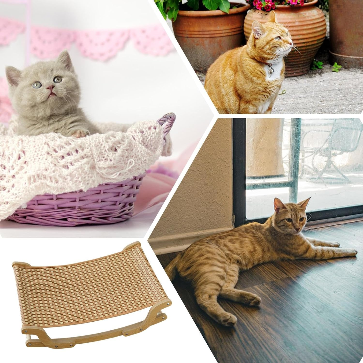 Cats Lounge Chair,Cats Sleep Nest - Kittens Rocking Bench Playbench Living Room Indoor Balcony Apartment Garden Travel Warm Days Lounge Window Home image number 6