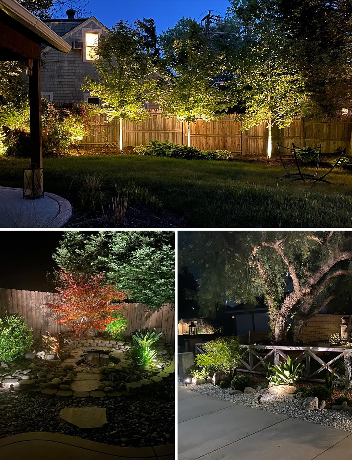 SUNVIE 12W Low Voltage LED Landscape Lights with Connectors, Outdoor 12V Super Warm White (900LM) Waterproof Garden Pathway Lights Wall Tree Flag Spotlights with Spike Stand (10 Pack with Connector) image number 4