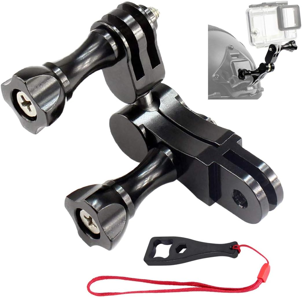 Helmet Arm Mount, Swivel Extension Arm for Gopro 7 6 5 4 3, 360 Degreen Aluminum Ball Joint Adapter for DJI Osmo Action, YI, Campark, AKASO image number 1