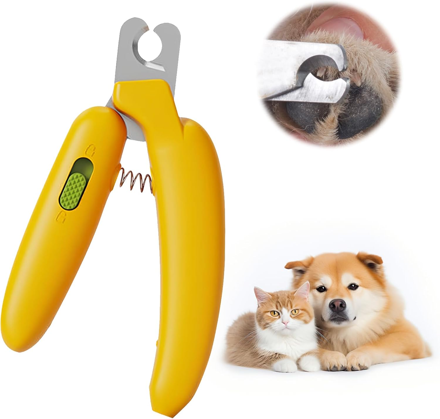 Professional Claw Scissors for Dogs and Cats, Stainless Steel Claw Pliers, Mini Banana Dog Claw Cutter, Claw Scissors with Splash-Proof Protective Device, for Medium and Small Pets Claw Care image number 4