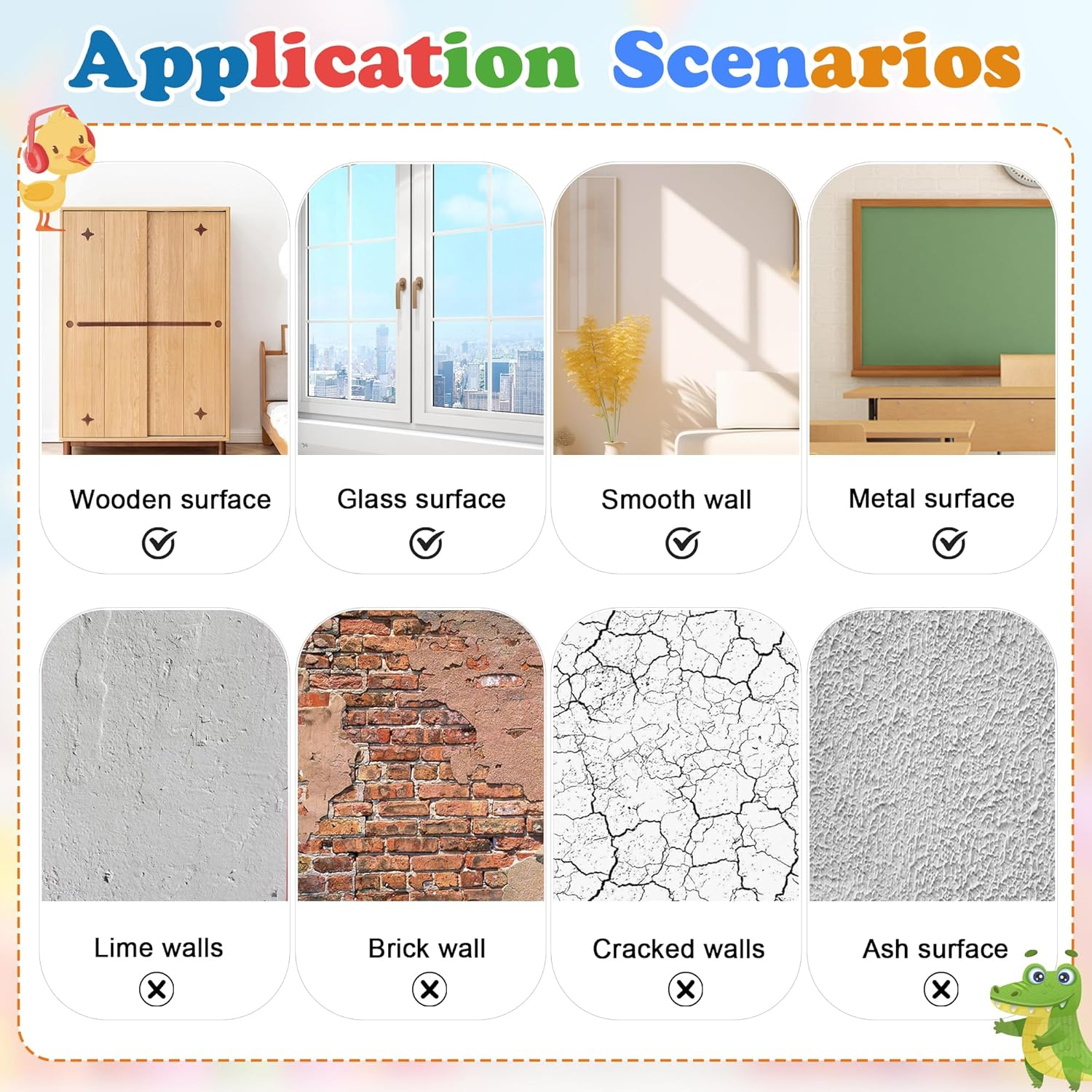 Measyth Alphabet Numbers Wall Decals,Animal ABC Letters Stickers Color Shape Wall Decal for Room Decor,Peel and Stick Removable Stickers for Classroom Bedroom Decoration image number 1