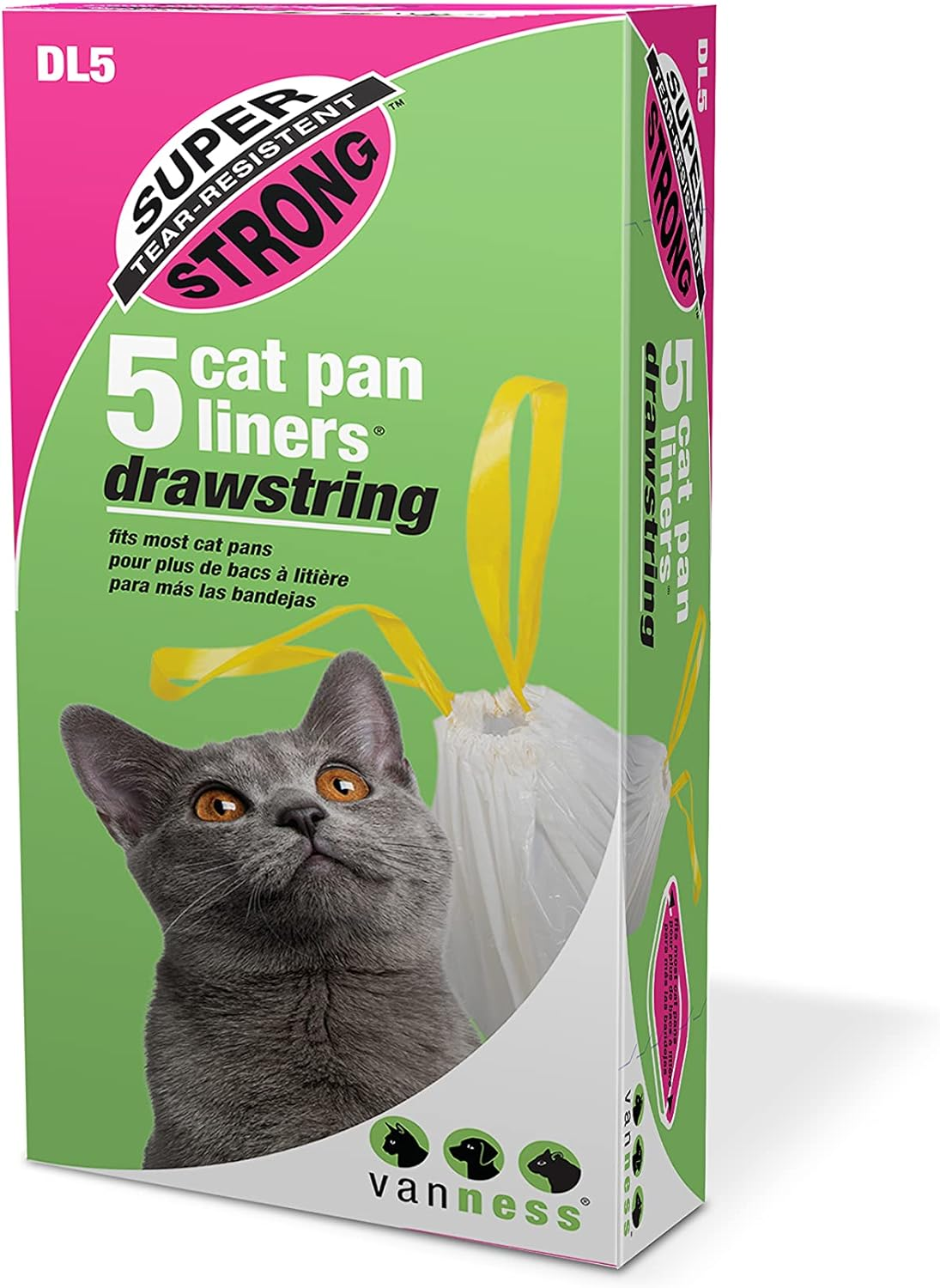 Van Ness Large Super Strong, 3 Ply Drawstring Cat Litter Box Liners, 5 Count, DL5 image number 3
